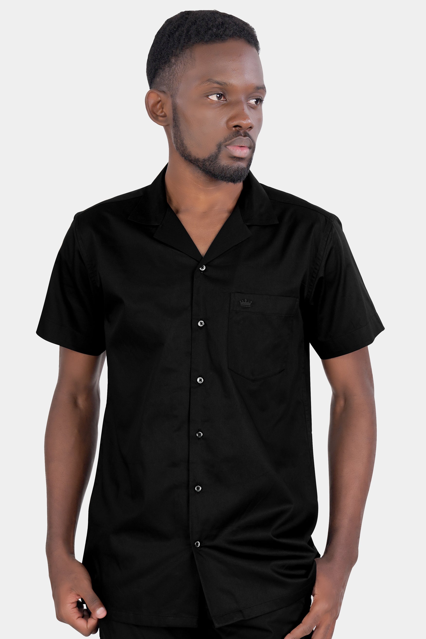Jade Black Premium Cotton Half Sleeved Shirt 11995-CC-SS-BLK-38, 11995-CC-SS-BLK-39, 11995-CC-SS-BLK-40, 11995-CC-SS-BLK-42, 11995-CC-SS-BLK-44, 11995-CC-SS-BLK-46, 11995-CC-SS-BLK-48, 11995-CC-SS-BLK-50, 11995-CC-SS-BLK-52
