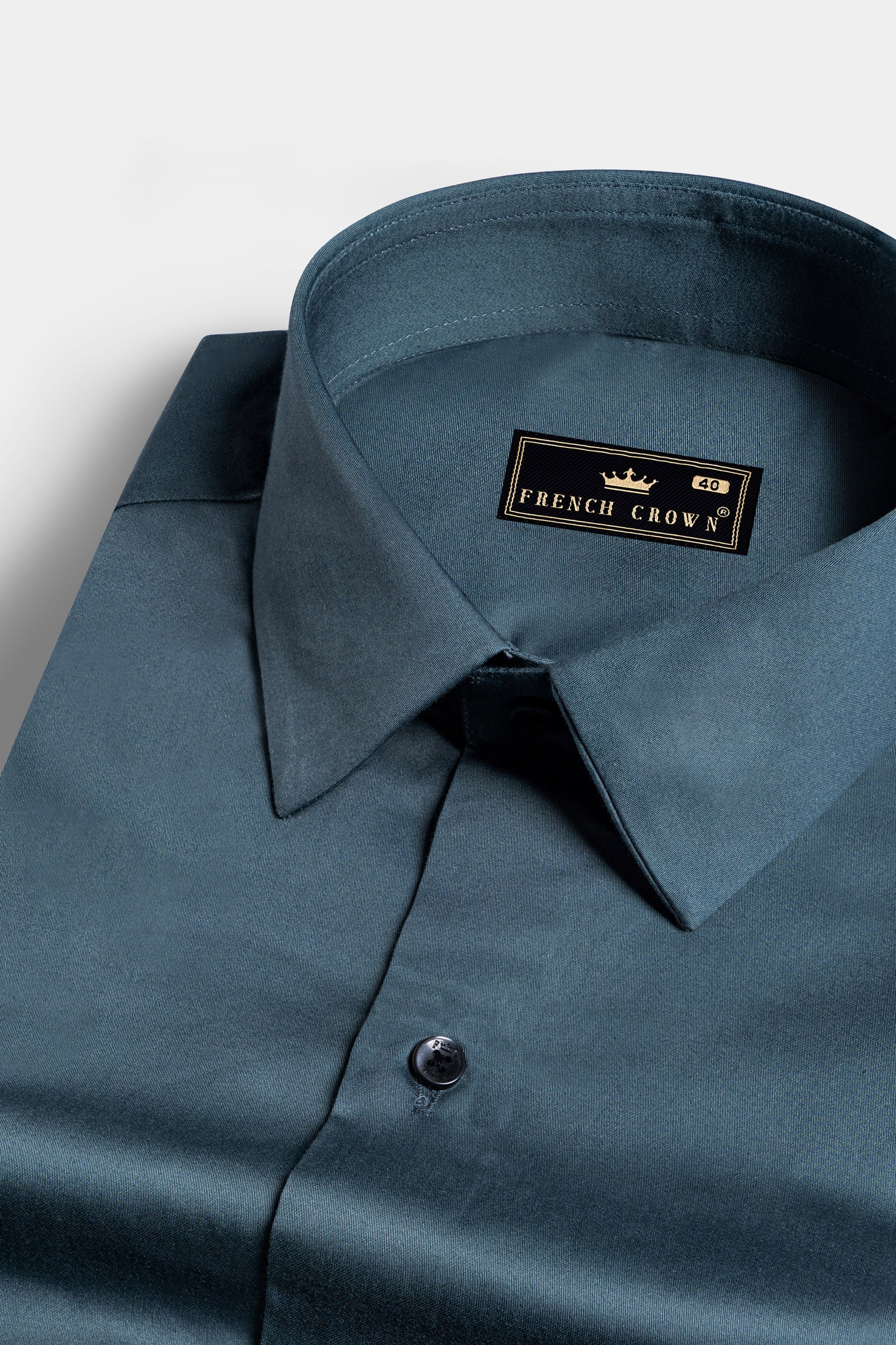 Fiord Blue Subtle Sheen Super Soft Premium Cotton Shirt