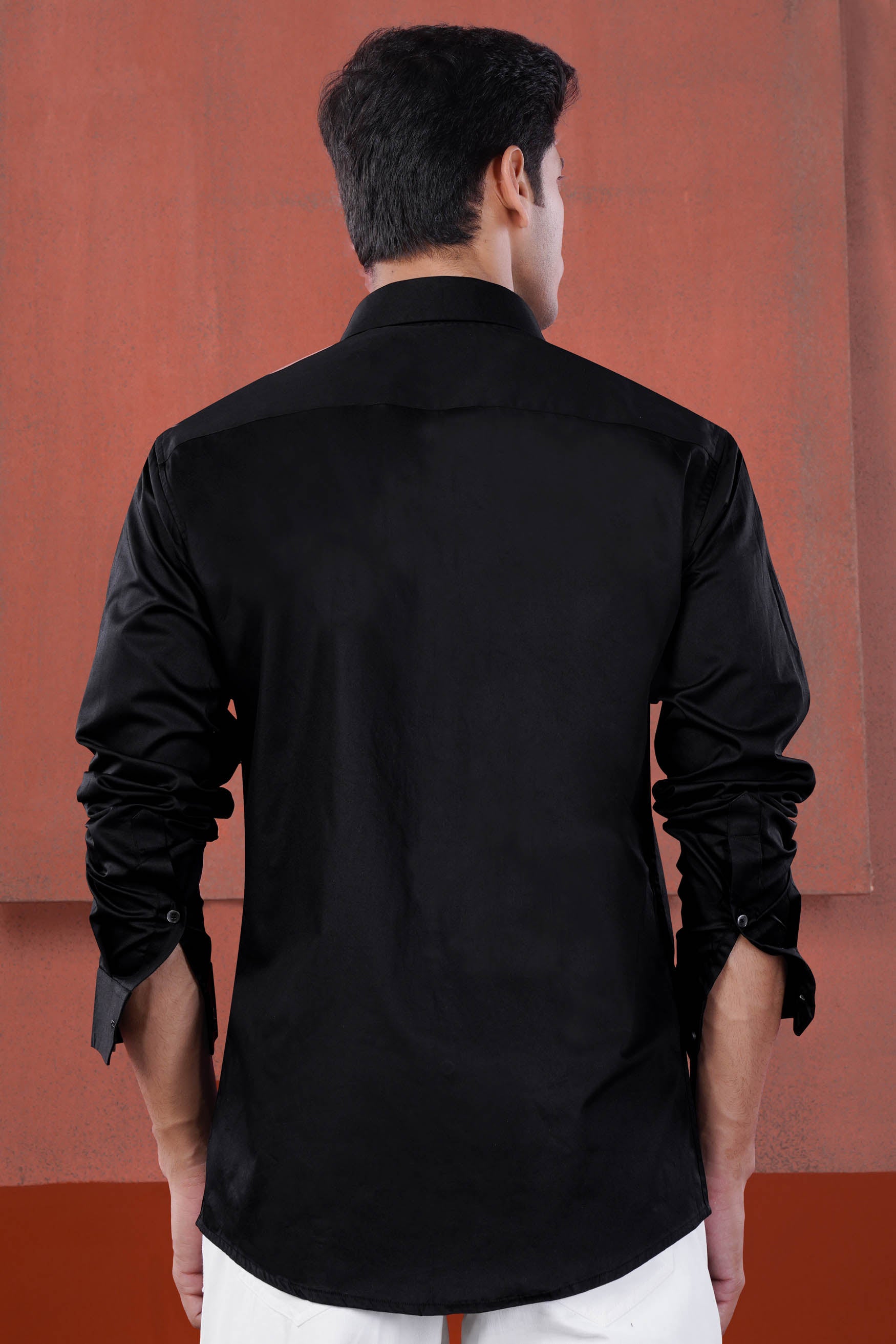 Jade Black Brand Name Hand painted Subtle Sheen Super Soft Premium Cotton Designer Shirt 12054-BLK-NP-ART-38, 12054-BLK-NP-ART-H-38, 12054-BLK-NP-ART-39, 12054-BLK-NP-ART-H-39, 12054-BLK-NP-ART-40, 12054-BLK-NP-ART-H-40, 12054-BLK-NP-ART-42, 12054-BLK-NP-ART-H-42, 12054-BLK-NP-ART-44, 12054-BLK-NP-ART-H-44, 12054-BLK-NP-ART-46, 12054-BLK-NP-ART-H-46, 12054-BLK-NP-ART-48, 12054-BLK-NP-ART-H-48, 12054-BLK-NP-ART-50, 12054-BLK-NP-ART-H-50, 12054-BLK-NP-ART-52, 12054-BLK-NP-ART-H-52