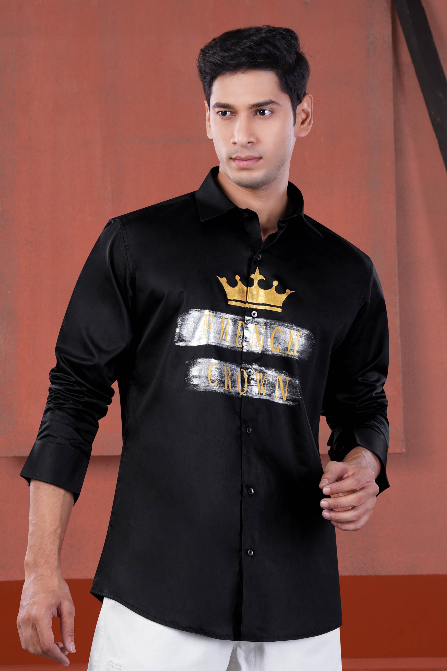 Jade Black Brand Name Hand painted Subtle Sheen Super Soft Premium Cotton Designer Shirt 12054-BLK-NP-ART-38, 12054-BLK-NP-ART-H-38, 12054-BLK-NP-ART-39, 12054-BLK-NP-ART-H-39, 12054-BLK-NP-ART-40, 12054-BLK-NP-ART-H-40, 12054-BLK-NP-ART-42, 12054-BLK-NP-ART-H-42, 12054-BLK-NP-ART-44, 12054-BLK-NP-ART-H-44, 12054-BLK-NP-ART-46, 12054-BLK-NP-ART-H-46, 12054-BLK-NP-ART-48, 12054-BLK-NP-ART-H-48, 12054-BLK-NP-ART-50, 12054-BLK-NP-ART-H-50, 12054-BLK-NP-ART-52, 12054-BLK-NP-ART-H-52