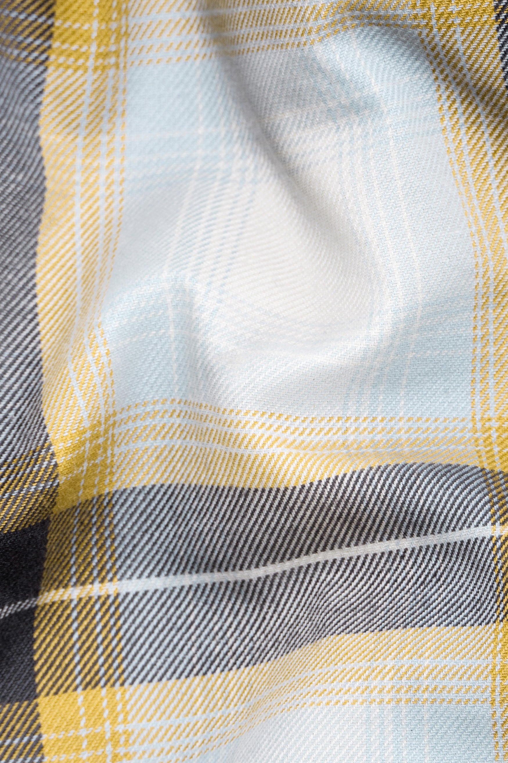 Bright White and Boulder Gray Plaid Twill Premium Cotton Designer Overshirt/Shacket