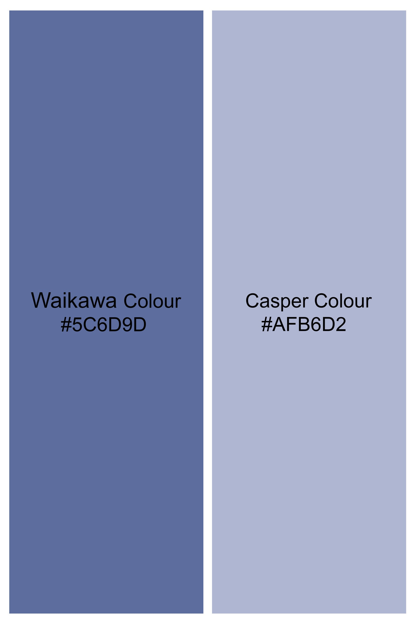 Waikawa Blue and Casper Gray Dobby Textured Premium Giza Cotton Kurta Shirt