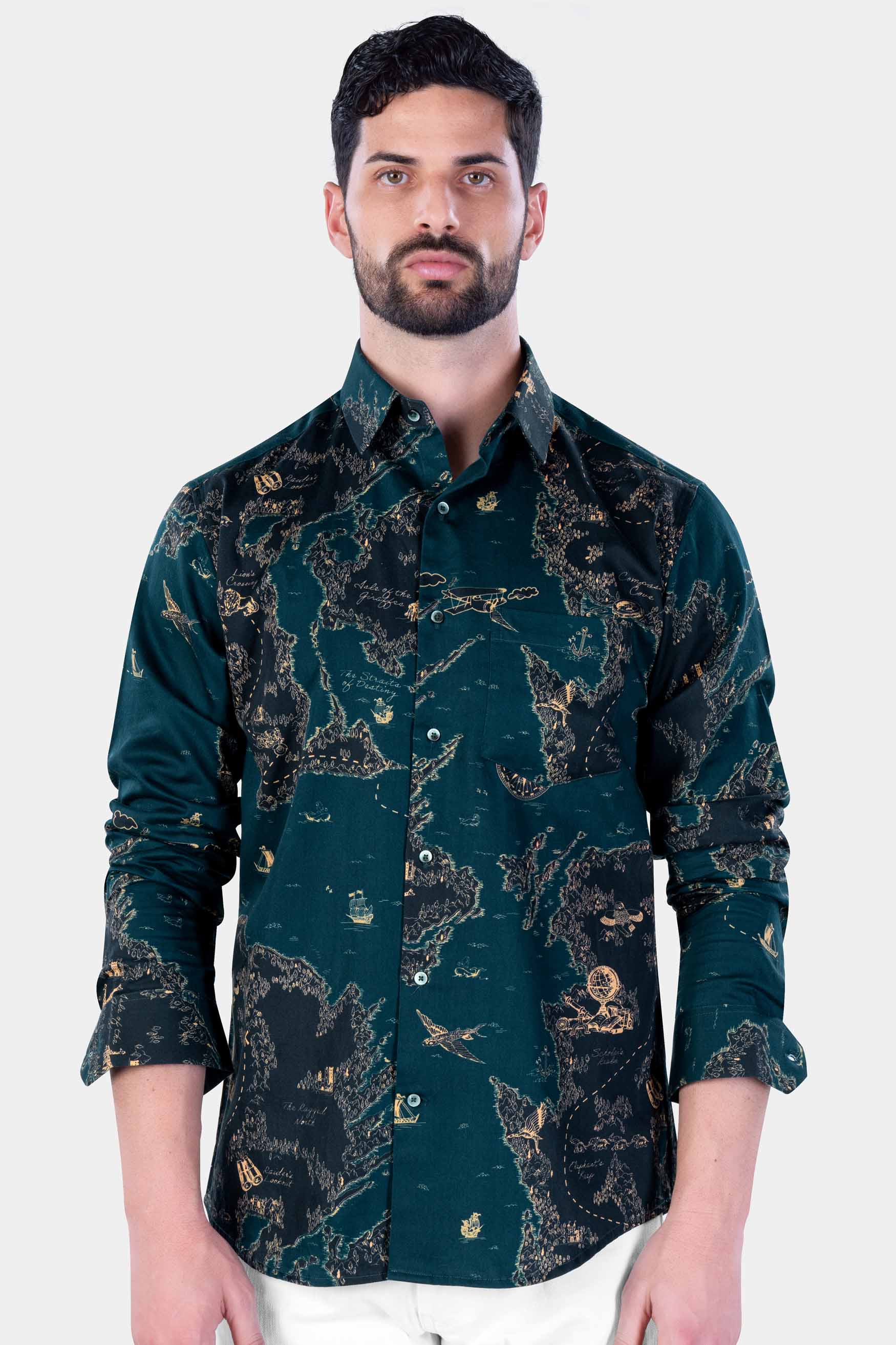 Gable Green Map Printed Subtle Sheen Super Soft Premium Cotton Designer Shirt 12087-GR-38, 12087-GR-H-38, 12087-GR-39, 12087-GR-H-39, 12087-GR-40, 12087-GR-H-40, 12087-GR-42, 12087-GR-H-42, 12087-GR-44, 12087-GR-H-44, 12087-GR-46, 12087-GR-H-46, 12087-GR-48, 12087-GR-H-48, 12087-GR-50, 12087-GR-H-50, 12087-GR-52, 12087-GR-H-52