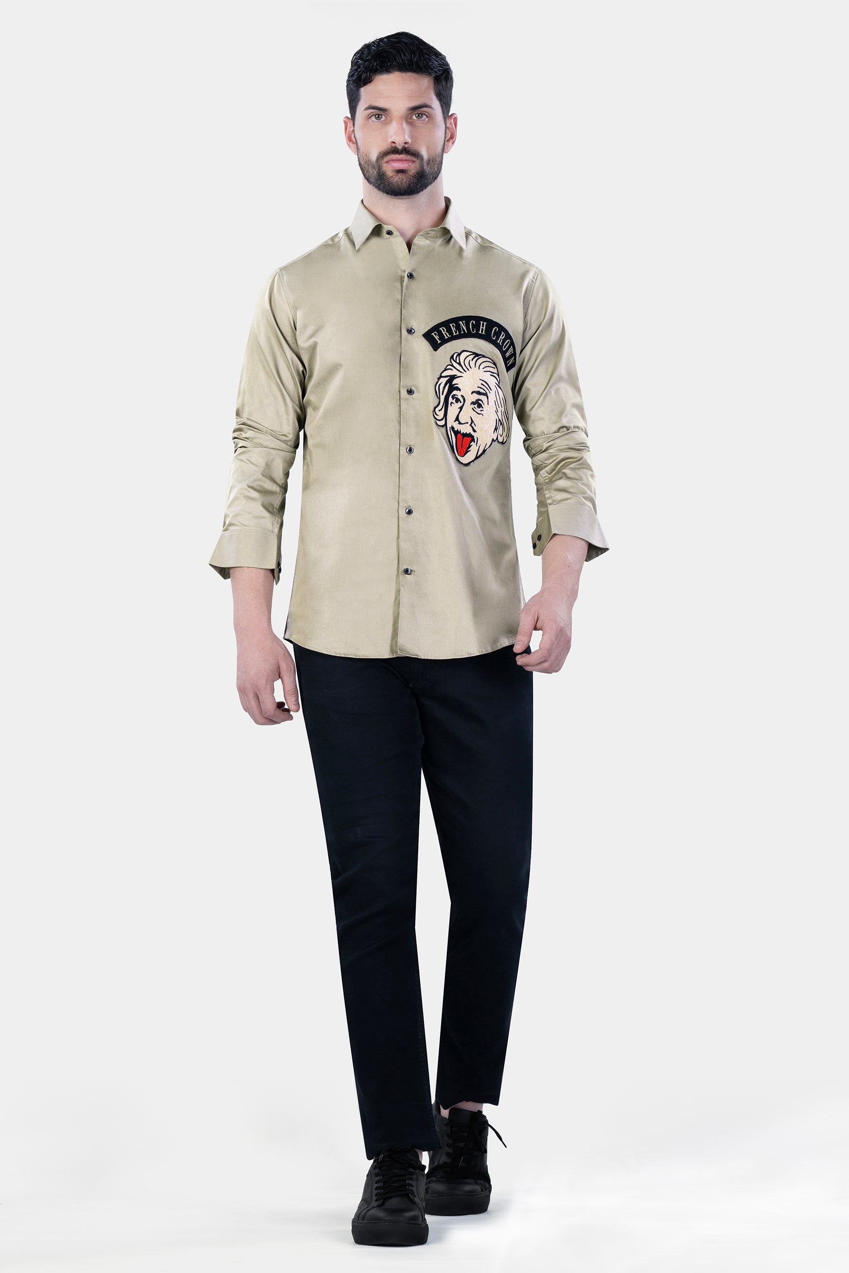 Napa Brown Brand Name with Albert Einstein Patchwork Subtle Sheen Super Soft Premium Cotton Designer Shirt 12104-BLK-E358-38, 12104-BLK-E358-H-38, 12104-BLK-E358-39, 12104-BLK-E358-H-39, 12104-BLK-E358-40, 12104-BLK-E358-H-40, 12104-BLK-E358-42, 12104-BLK-E358-H-42, 12104-BLK-E358-44, 12104-BLK-E358-H-44, 12104-BLK-E358-46, 12104-BLK-E358-H-46, 12104-BLK-E358-48, 12104-BLK-E358-H-48, 12104-BLK-E358-50, 12104-BLK-E358-H-50, 12104-BLK-E358-52, 12104-BLK-E358-H-52