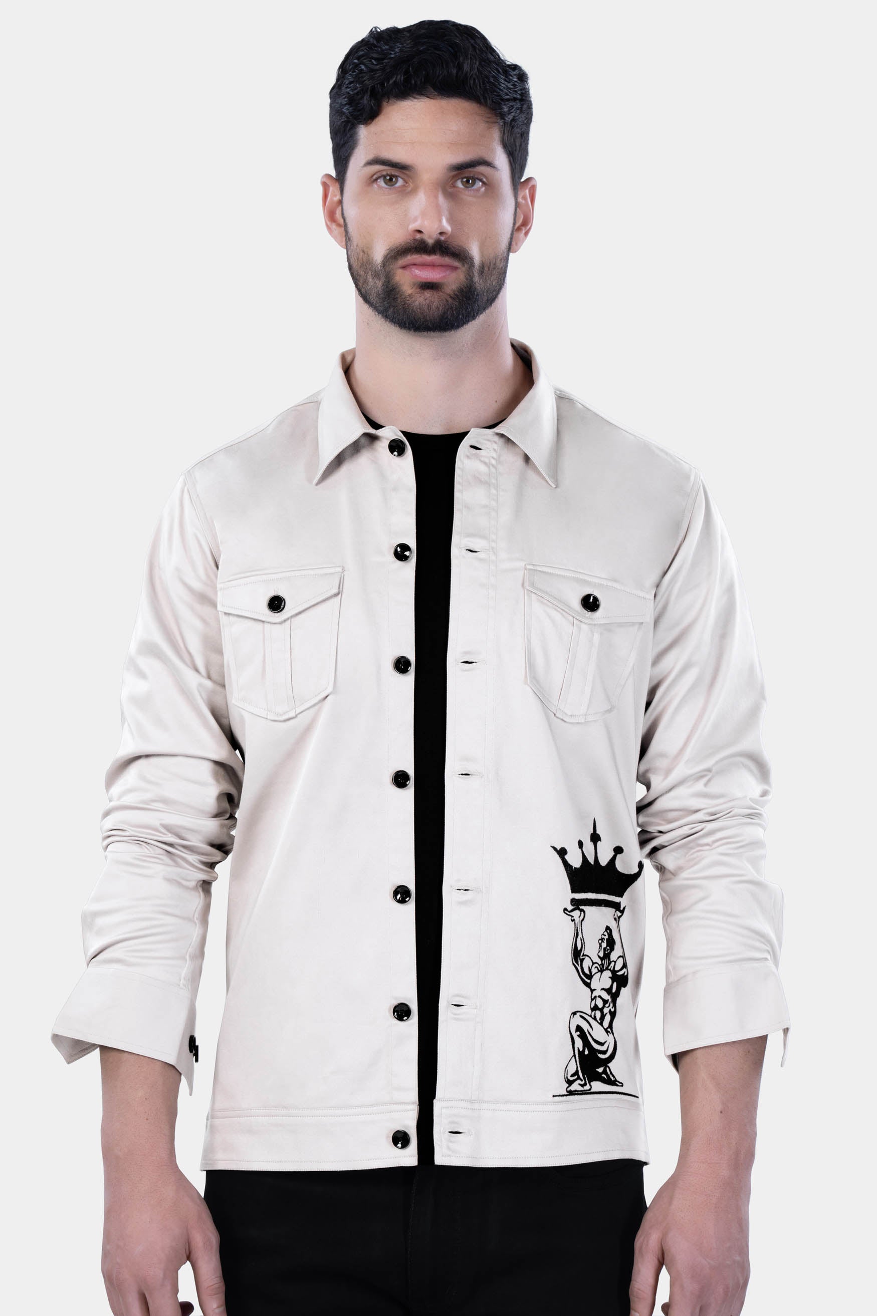 Periglacial Gray Brand Logo Embroidered Premium Cotton Oversized Designer Shirt 12127-LB-BLK-OS-38, 12127-LB-BLK-OS-H-38, 12127-LB-BLK-OS-39, 12127-LB-BLK-OS-H-39, 12127-LB-BLK-OS-40, 12127-LB-BLK-OS-H-40, 12127-LB-BLK-OS-42, 12127-LB-BLK-OS-H-42, 12127-LB-BLK-OS-44, 12127-LB-BLK-OS-H-44, 12127-LB-BLK-OS-46, 12127-LB-BLK-OS-H-46, 12127-LB-BLK-OS-48, 12127-LB-BLK-OS-H-48, 12127-LB-BLK-OS-50, 12127-LB-BLK-OS-H-50, 12127-LB-BLK-OS-52, 12127-LB-BLK-OS-H-52