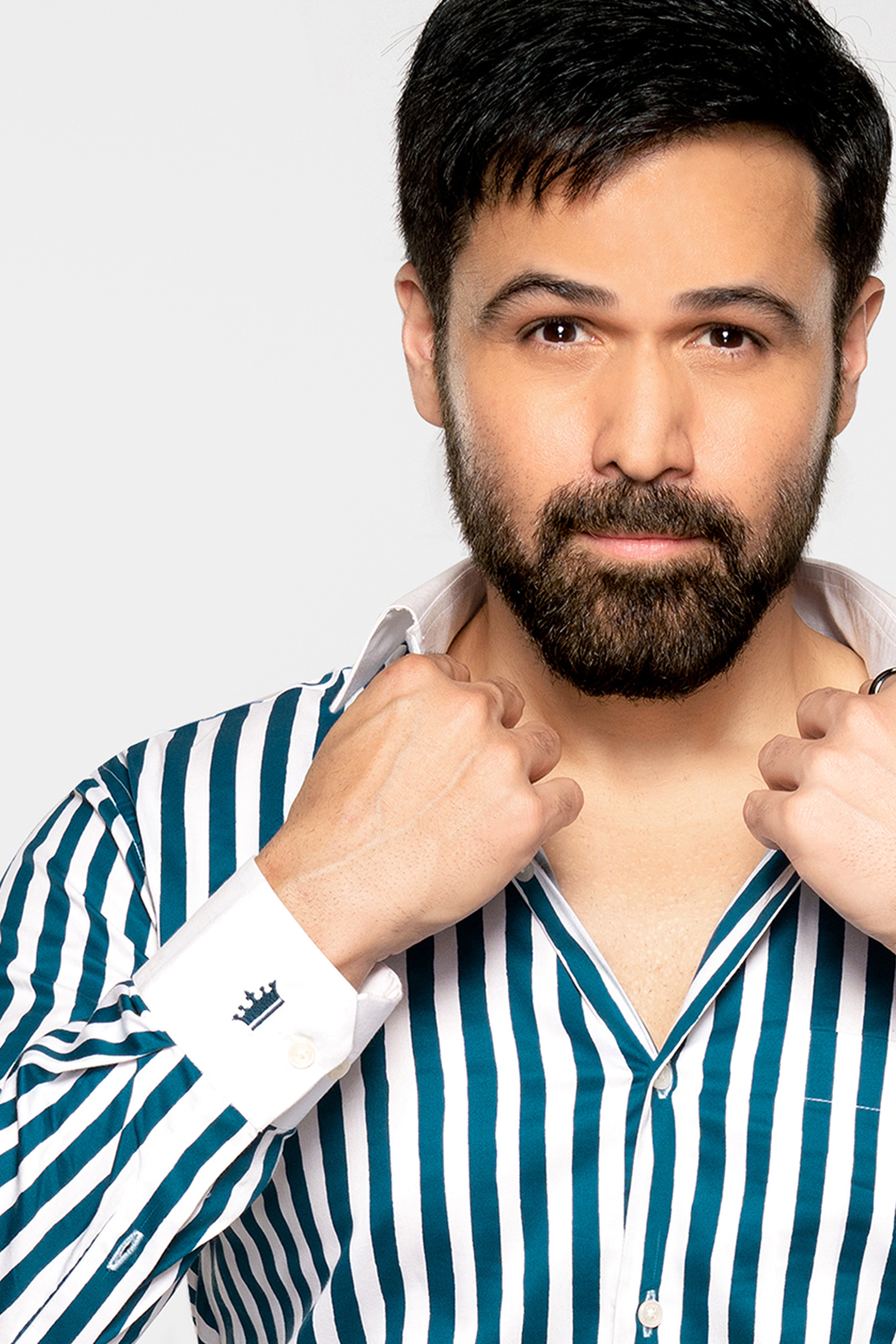 Regal Blue and White Stripes White Cuffs and Collar Subtle Sheen Super Soft Premium Cotton Designer Shirt