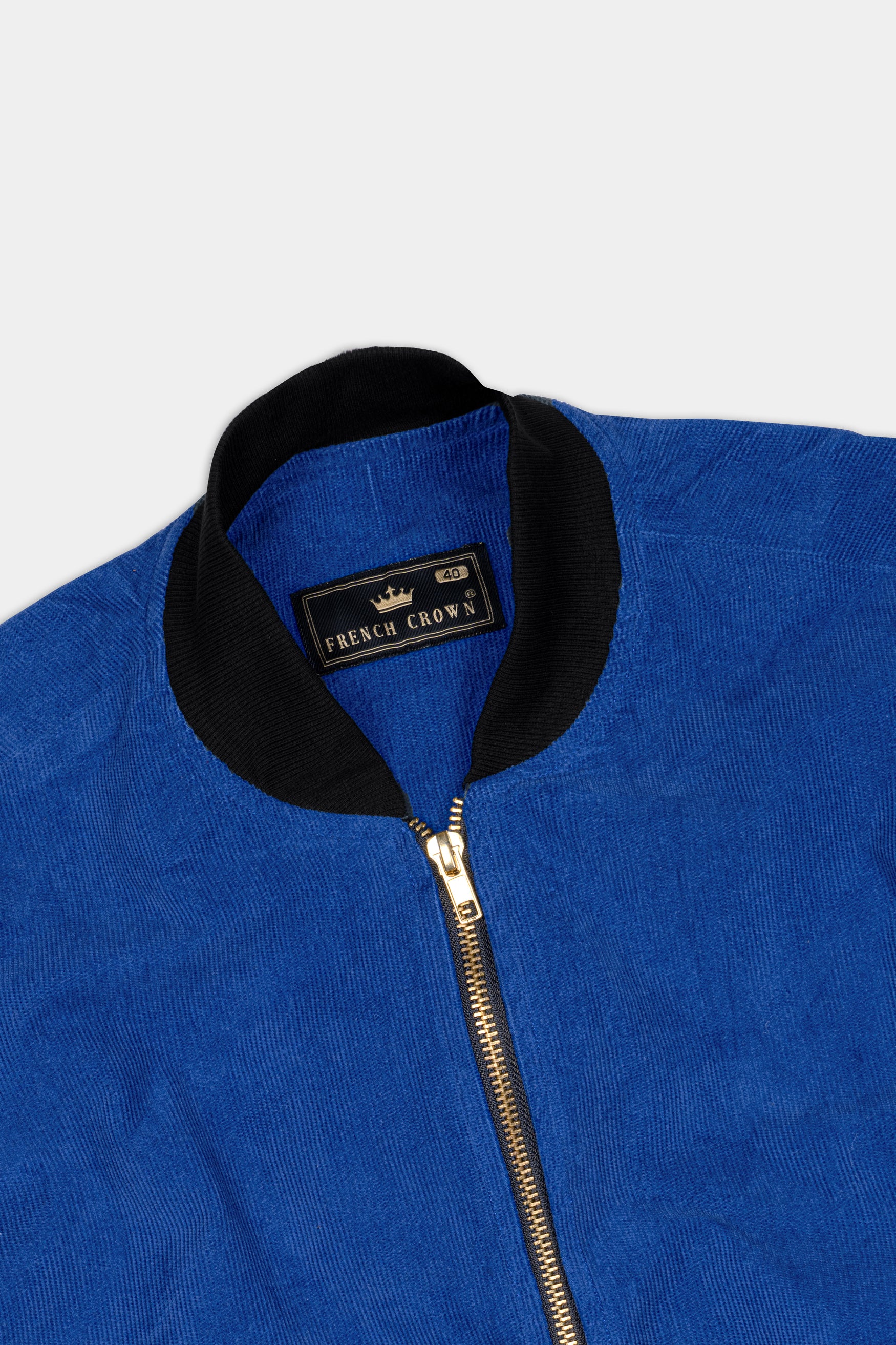 Catalina Blue Corduroy Premium Cotton Bomber Jacket