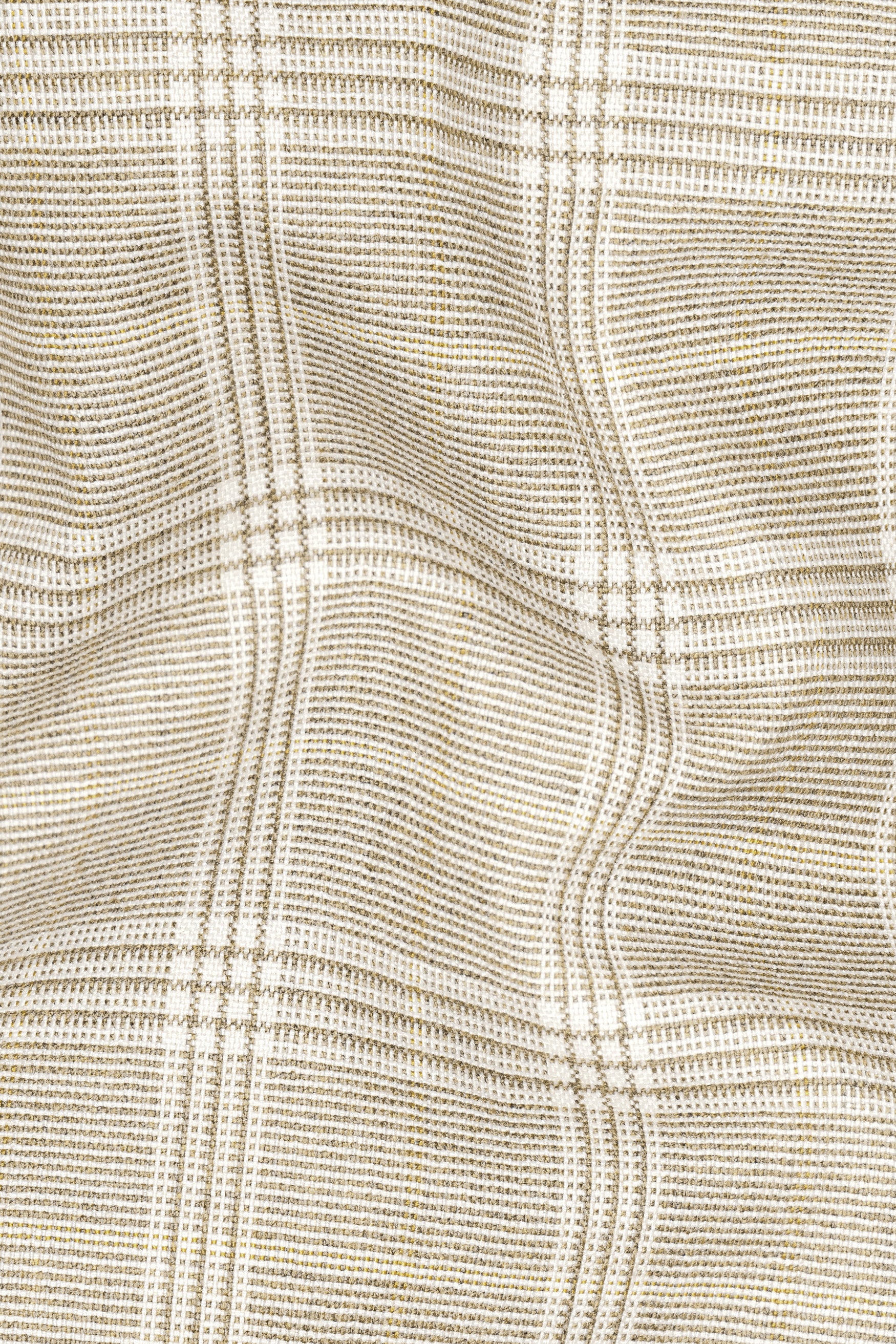 Soft Amber Beige Plaid Premium Cotton Jacket