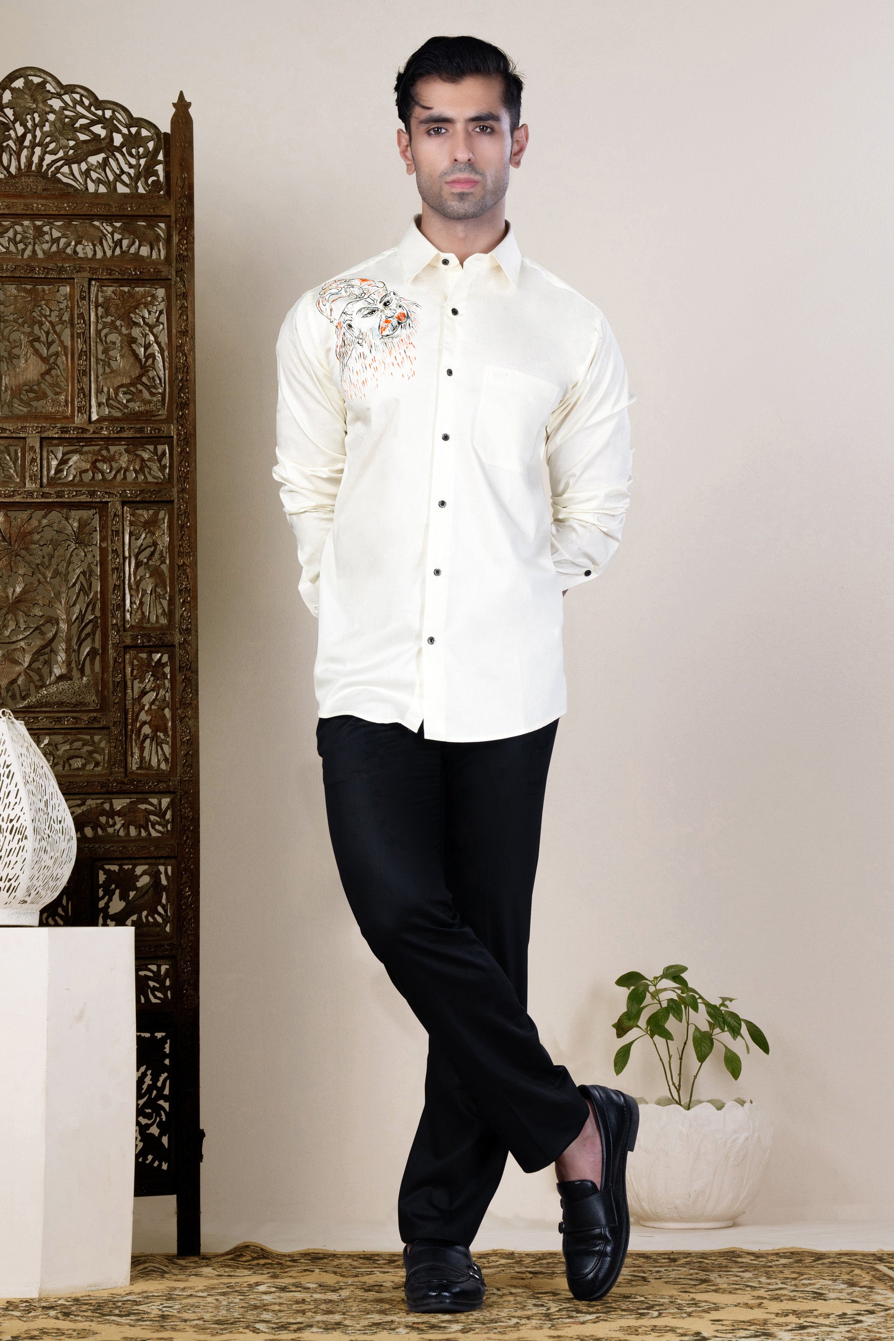 Desert Storm Lord Hanuman Hand Painted Subtle Sheen Super Soft Premium Cotton Designer Shirt 12165-BLK-ART-38, 12165-BLK-ART-H-38, 12165-BLK-ART-39, 12165-BLK-ART-H-39, 12165-BLK-ART-40, 12165-BLK-ART-H-40, 12165-BLK-ART-42, 12165-BLK-ART-H-42, 12165-BLK-ART-44, 12165-BLK-ART-H-44, 12165-BLK-ART-46, 12165-BLK-ART-H-46, 12165-BLK-ART-48, 12165-BLK-ART-H-48, 12165-BLK-ART-50, 12165-BLK-ART-H-50, 12165-BLK-ART-52, 12165-BLK-ART-H-52