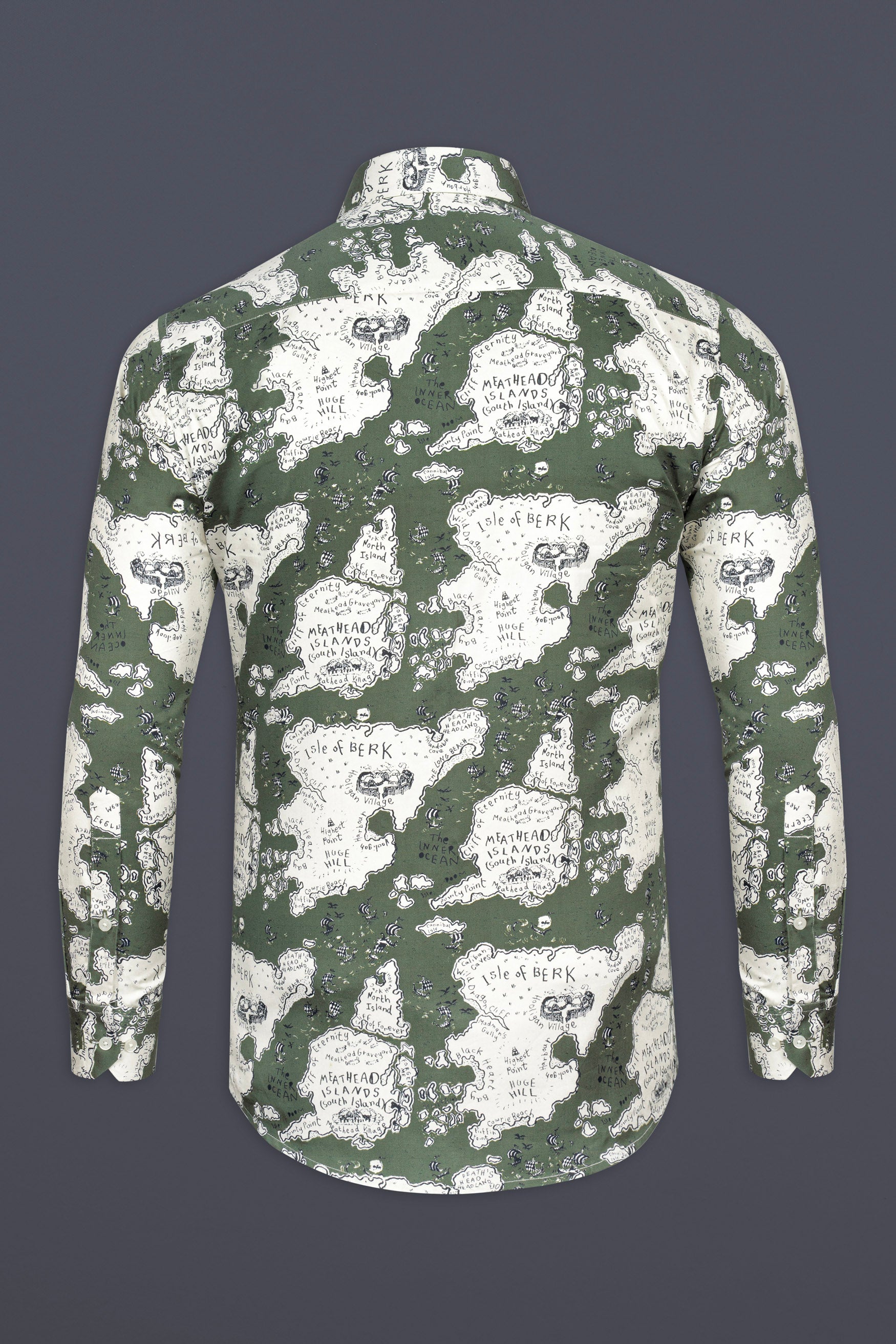 Dune Green and Spring Cream Map Printed Subtle Sheen Super Soft Premium Cotton Designer Shirt 12252-38, 12252-H-38, 12252-39, 12252-H-39, 12252-40, 12252-H-40, 12252-42, 12252-H-42, 12252-44, 12252-H-44, 12252-46, 12252-H-46, 12252-48, 12252-H-48, 12252-50, 12252-H-50, 12252-52, 12252-H-52