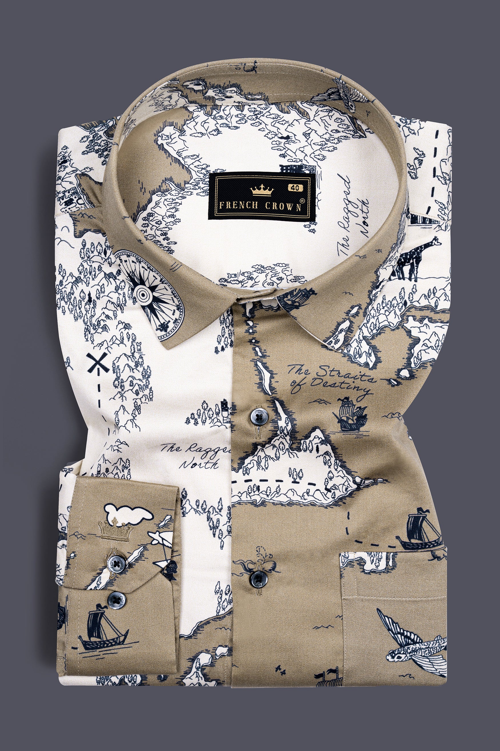 Makara Brown and Pastel Beige Map Printed Subtle Sheen Super Soft Premium Cotton Designer Shirt 12254-BLK-38, 12254-BLK-H-38, 12254-BLK-39, 12254-BLK-H-39, 12254-BLK-40, 12254-BLK-H-40, 12254-BLK-42, 12254-BLK-H-42, 12254-BLK-44, 12254-BLK-H-44, 12254-BLK-46, 12254-BLK-H-46, 12254-BLK-48, 12254-BLK-H-48, 12254-BLK-50, 12254-BLK-H-50, 12254-BLK-52, 12254-BLK-H-52