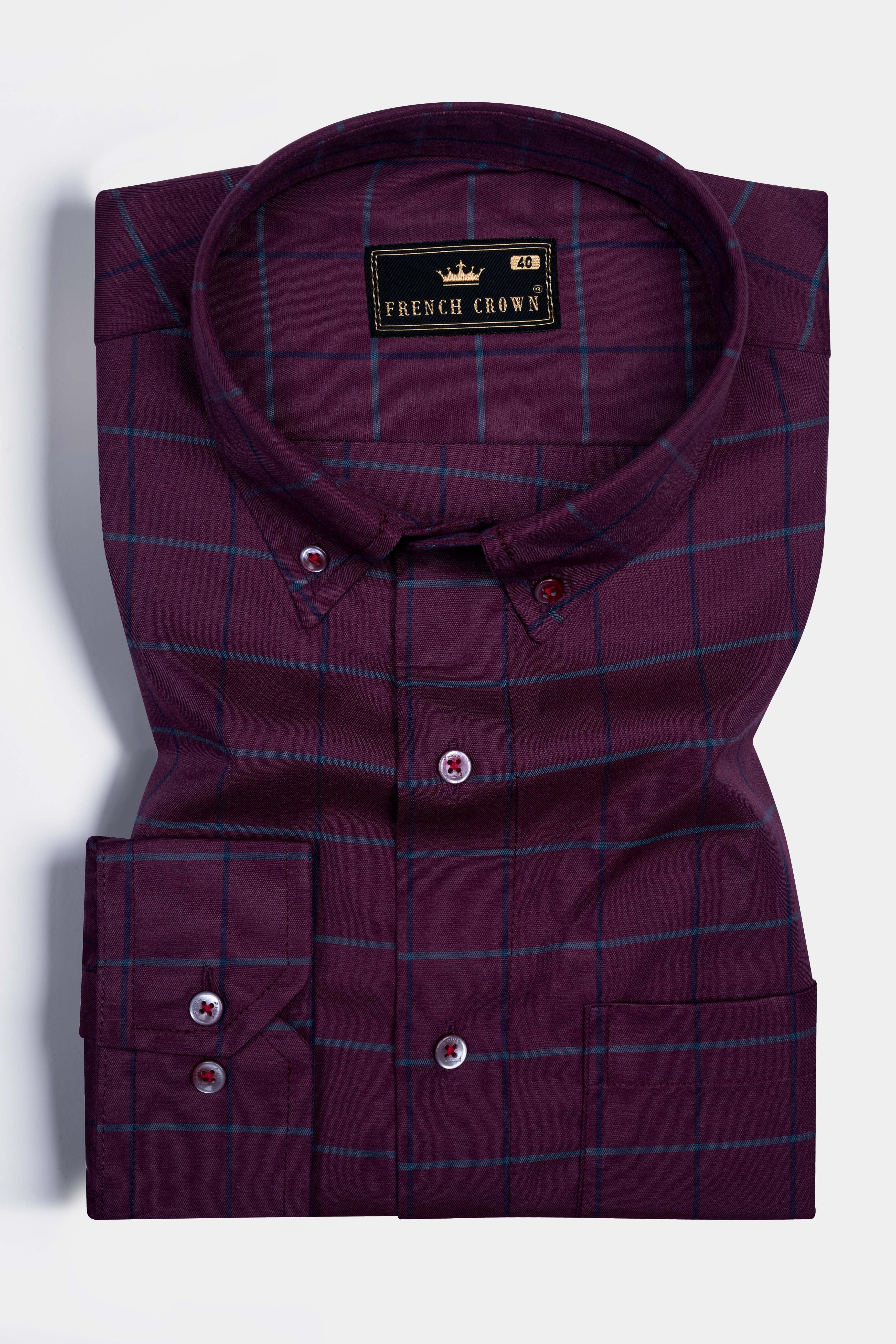 Wine Berry Checkered Premium Cotton Shirt 12359-BD-MN-38, 12359-BD-MN-H-38, 12359-BD-MN-39, 12359-BD-MN-H-39, 12359-BD-MN-40, 12359-BD-MN-H-40, 12359-BD-MN-42, 12359-BD-MN-H-42, 12359-BD-MN-44, 12359-BD-MN-H-44, 12359-BD-MN-46, 12359-BD-MN-H-46, 12359-BD-MN-48, 12359-BD-MN-H-48, 12359-BD-MN-50, 12359-BD-MN-H-50, 12359-BD-MN-52, 12359-BD-MN-H-52