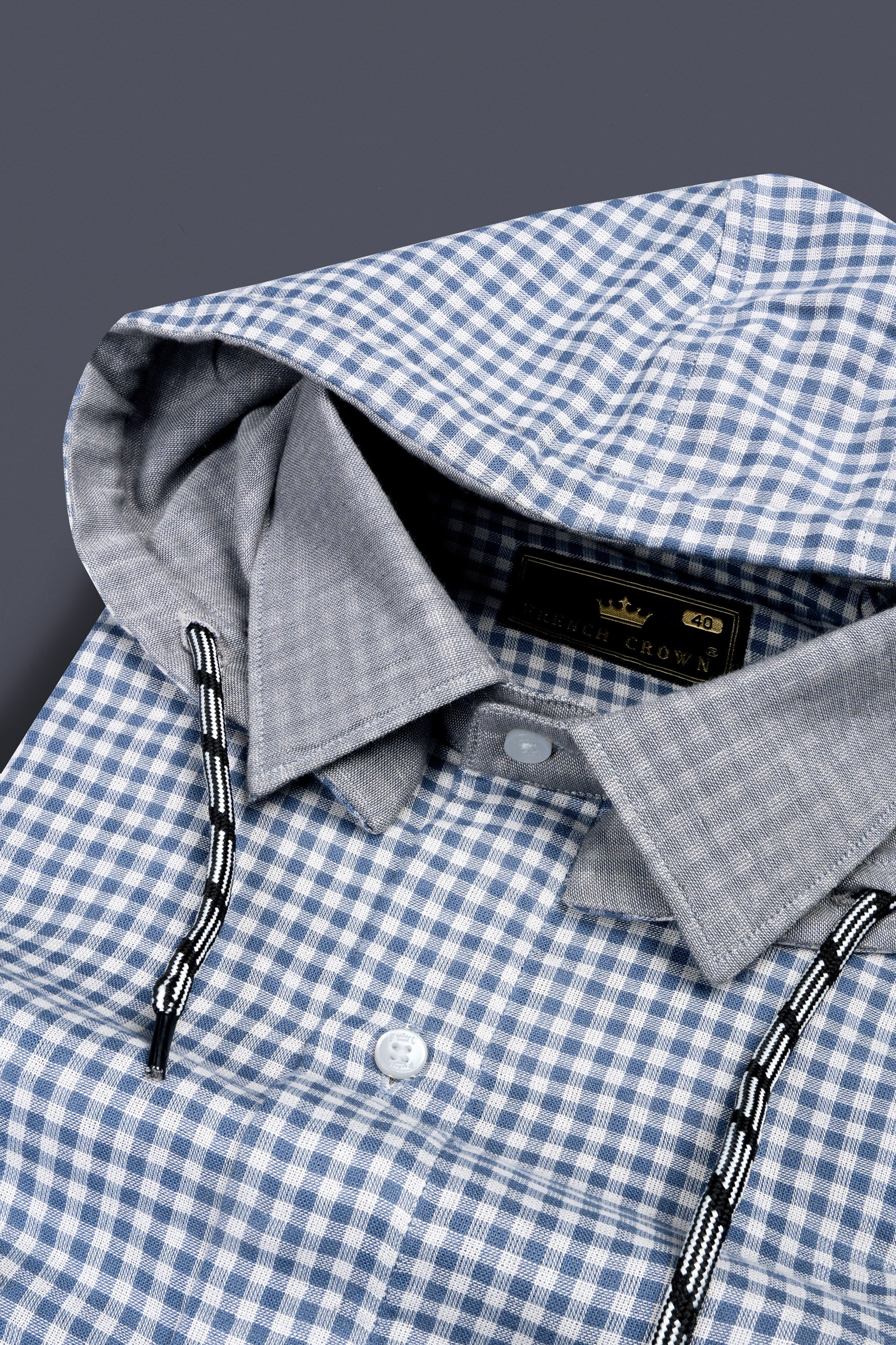 Kashmir Blue And Bright White Plaid Chambray Detachable Hoodie Jacket 12373-CHD-FP-P244-38, 12373-CHD-FP-P244-H-38, 12373-CHD-FP-P244-39, 12373-CHD-FP-P244-H-39, 12373-CHD-FP-P244-40, 12373-CHD-FP-P244-H-40, 12373-CHD-FP-P244-42, 12373-CHD-FP-P244-H-42, 12373-CHD-FP-P244-44, 12373-CHD-FP-P244-H-44, 12373-CHD-FP-P244-46, 12373-CHD-FP-P244-H-46, 12373-CHD-FP-P244-48, 12373-CHD-FP-P244-H-48, 12373-CHD-FP-P244-50, 12373-CHD-FP-P244-H-50, 12373-CHD-FP-P244-52, 12373-CHD-FP-P244-H-52