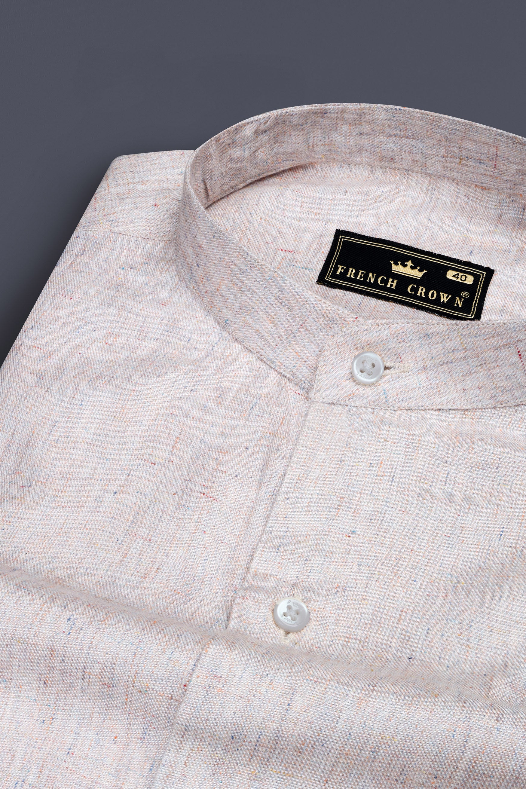 Oyster Cream Chambray Premium Giza Cotton Shirt