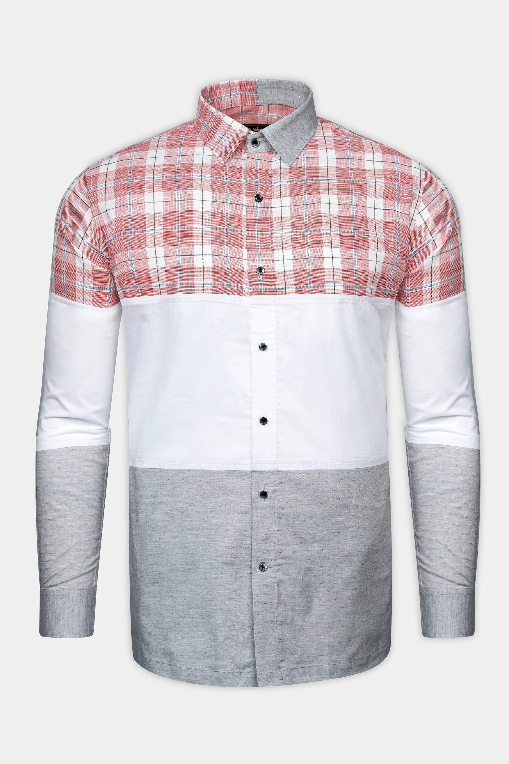 Contessa Red and Loblolly Gray Dobby Textured Premium Giza Cotton Designer Shirt 12386-BLK-P199-38, 12386-BLK-P199-H-38, 12386-BLK-P199-39, 12386-BLK-P199-H-39, 12386-BLK-P199-40, 12386-BLK-P199-H-40, 12386-BLK-P199-42, 12386-BLK-P199-H-42, 12386-BLK-P199-44, 12386-BLK-P199-H-44, 12386-BLK-P199-46, 12386-BLK-P199-H-46, 12386-BLK-P199-48, 12386-BLK-P199-H-48, 12386-BLK-P199-50, 12386-BLK-P199-H-50, 12386-BLK-P199-52, 12386-BLK-P199-H-52
