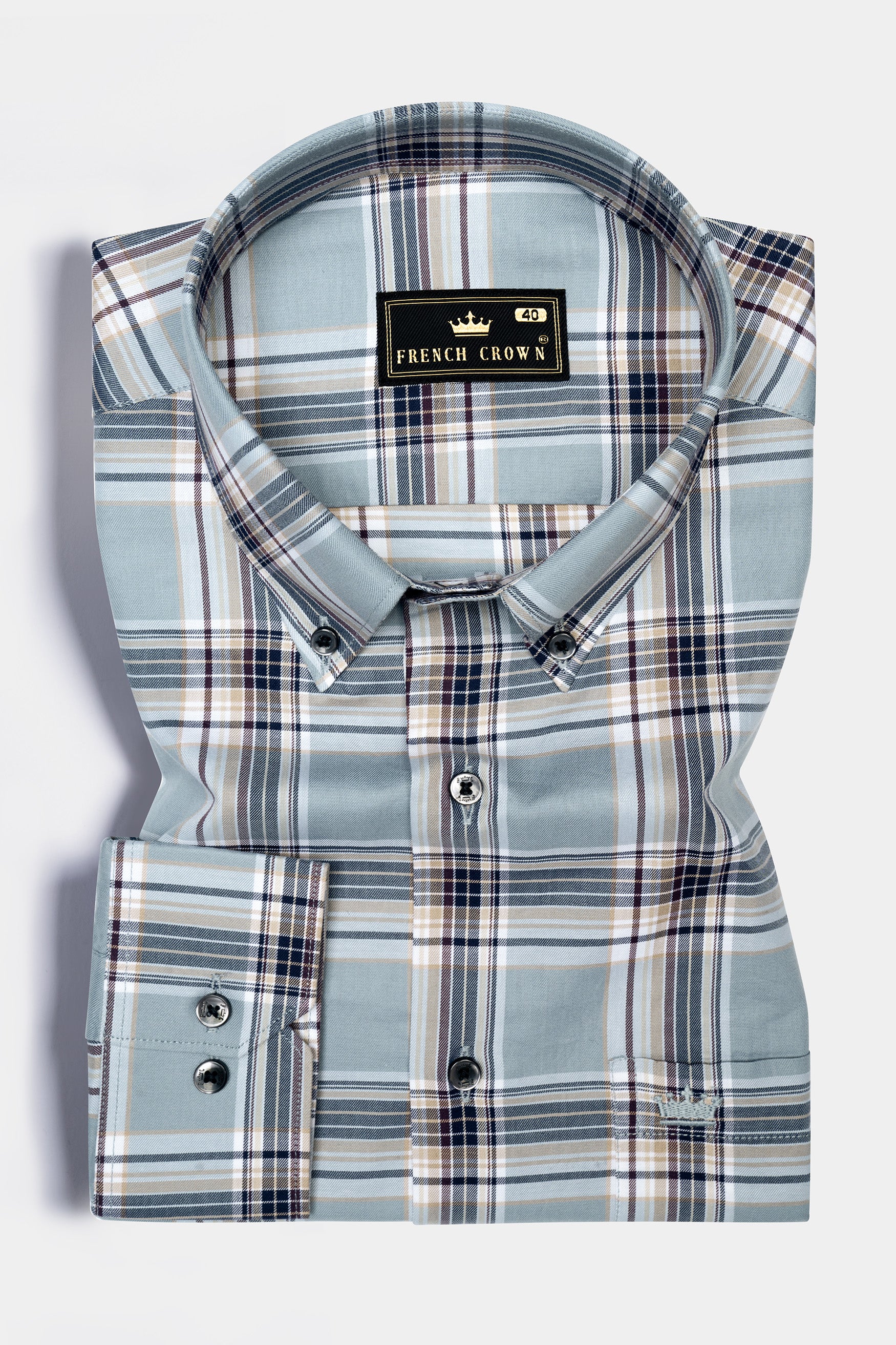French Blue And Spring Cream Checked Twill Premium Cotton Shirt 12387-BD-BLK-38, 12387-BD-BLK-H-38, 12387-BD-BLK-39, 12387-BD-BLK-H-39, 12387-BD-BLK-40, 12387-BD-BLK-H-40, 12387-BD-BLK-42, 12387-BD-BLK-H-42, 12387-BD-BLK-44, 12387-BD-BLK-H-44, 12387-BD-BLK-46, 12387-BD-BLK-H-46, 12387-BD-BLK-48, 12387-BD-BLK-H-48, 12387-BD-BLK-50, 12387-BD-BLK-H-50, 12387-BD-BLK-52, 12387-BD-BLK-H-52