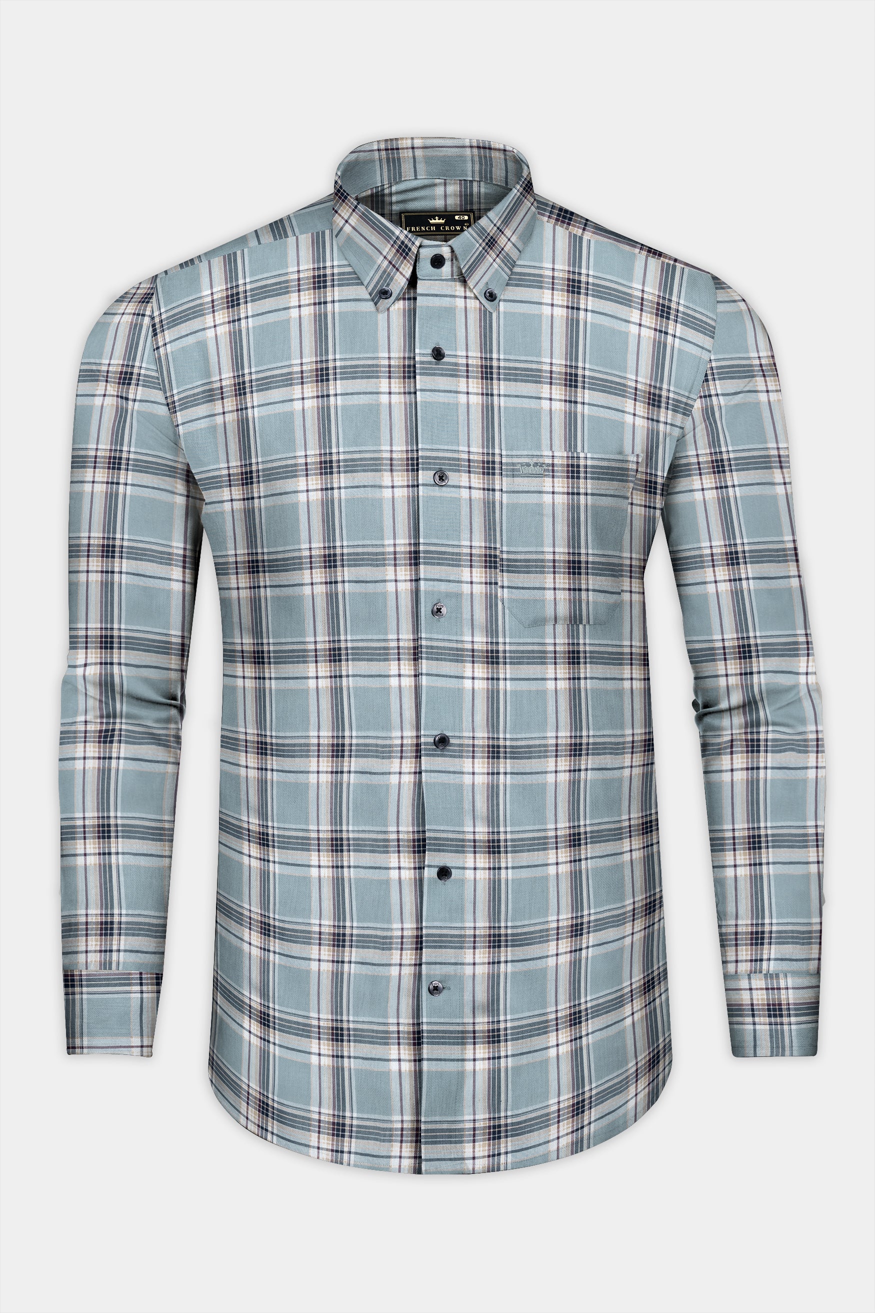 French Blue And Spring Cream Checked Twill Premium Cotton Shirt 12387-BD-BLK-38, 12387-BD-BLK-H-38, 12387-BD-BLK-39, 12387-BD-BLK-H-39, 12387-BD-BLK-40, 12387-BD-BLK-H-40, 12387-BD-BLK-42, 12387-BD-BLK-H-42, 12387-BD-BLK-44, 12387-BD-BLK-H-44, 12387-BD-BLK-46, 12387-BD-BLK-H-46, 12387-BD-BLK-48, 12387-BD-BLK-H-48, 12387-BD-BLK-50, 12387-BD-BLK-H-50, 12387-BD-BLK-52, 12387-BD-BLK-H-52