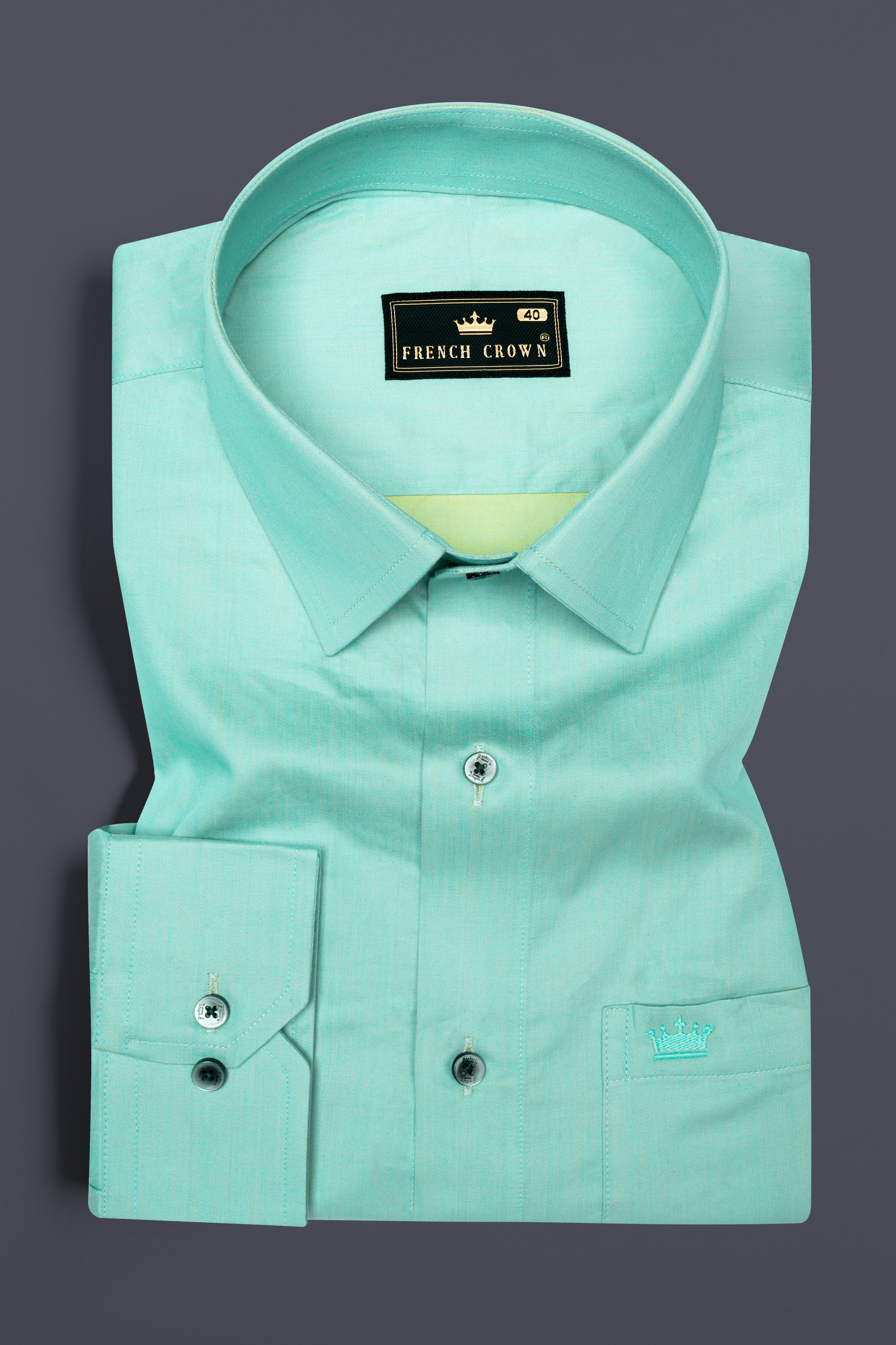Downy Green Plain-solid Subtle Sheen Super Soft Premium Cotton Shirt 12395-GR-38, 12395-GR-H-38, 12395-GR-39, 12395-GR-H-39, 12395-GR-40, 12395-GR-H-40, 12395-GR-42, 12395-GR-H-42, 12395-GR-44, 12395-GR-H-44, 12395-GR-46, 12395-GR-H-46, 12395-GR-48, 12395-GR-H-48, 12395-GR-50, 12395-GR-H-50, 12395-GR-52, 12395-GR-H-52