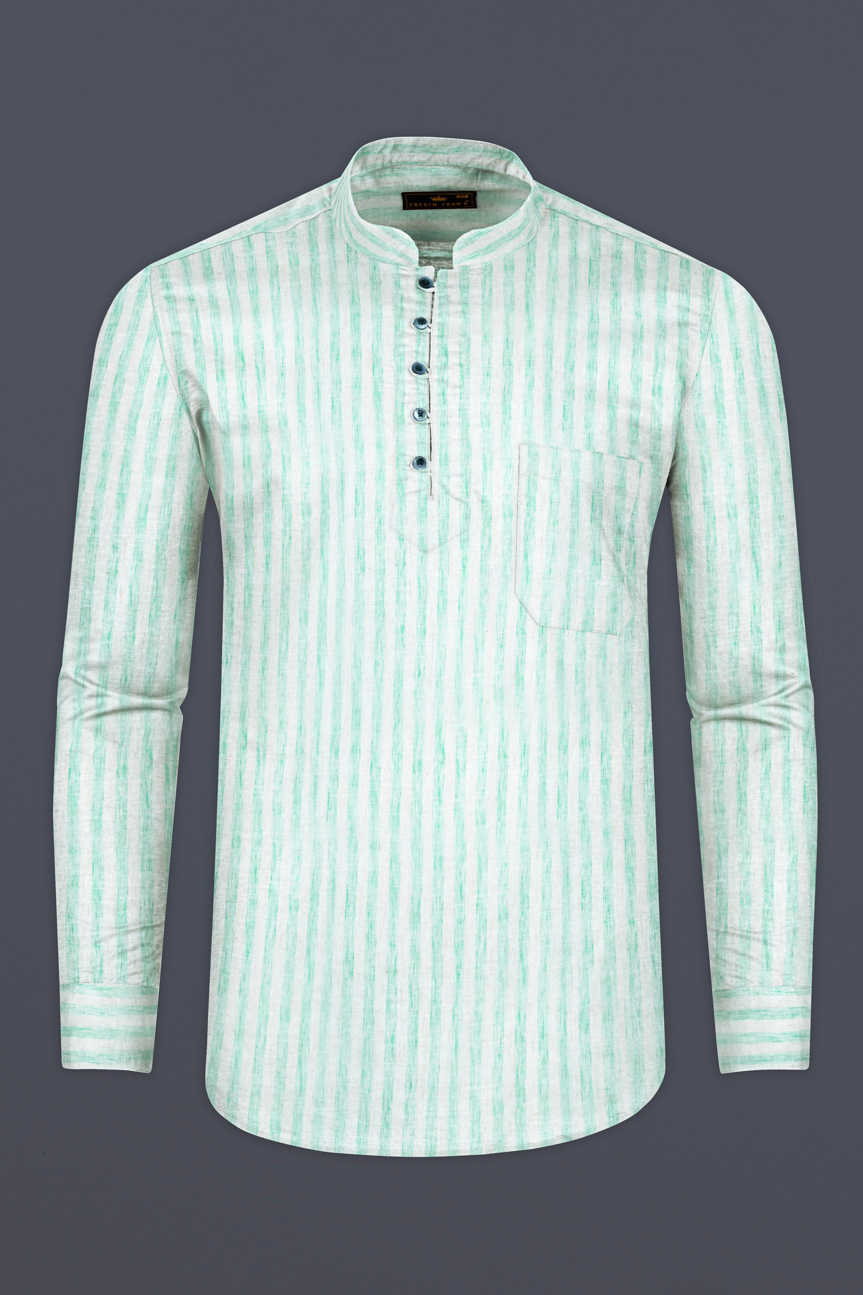 Jagged Ice Blue and Cararra cream Striped Luxurious Linen Designer Kurta Shirt 12398-KS-GR-38, 12398-KS-GR-H-38, 12398-KS-GR-39, 12398-KS-GR-H-39, 12398-KS-GR-40, 12398-KS-GR-H-40, 12398-KS-GR-42, 12398-KS-GR-H-42, 12398-KS-GR-44, 12398-KS-GR-H-44, 12398-KS-GR-46, 12398-KS-GR-H-46, 12398-KS-GR-48, 12398-KS-GR-H-48, 12398-KS-GR-50, 12398-KS-GR-H-50, 12398-KS-GR-52, 12398-KS-GR-H-52