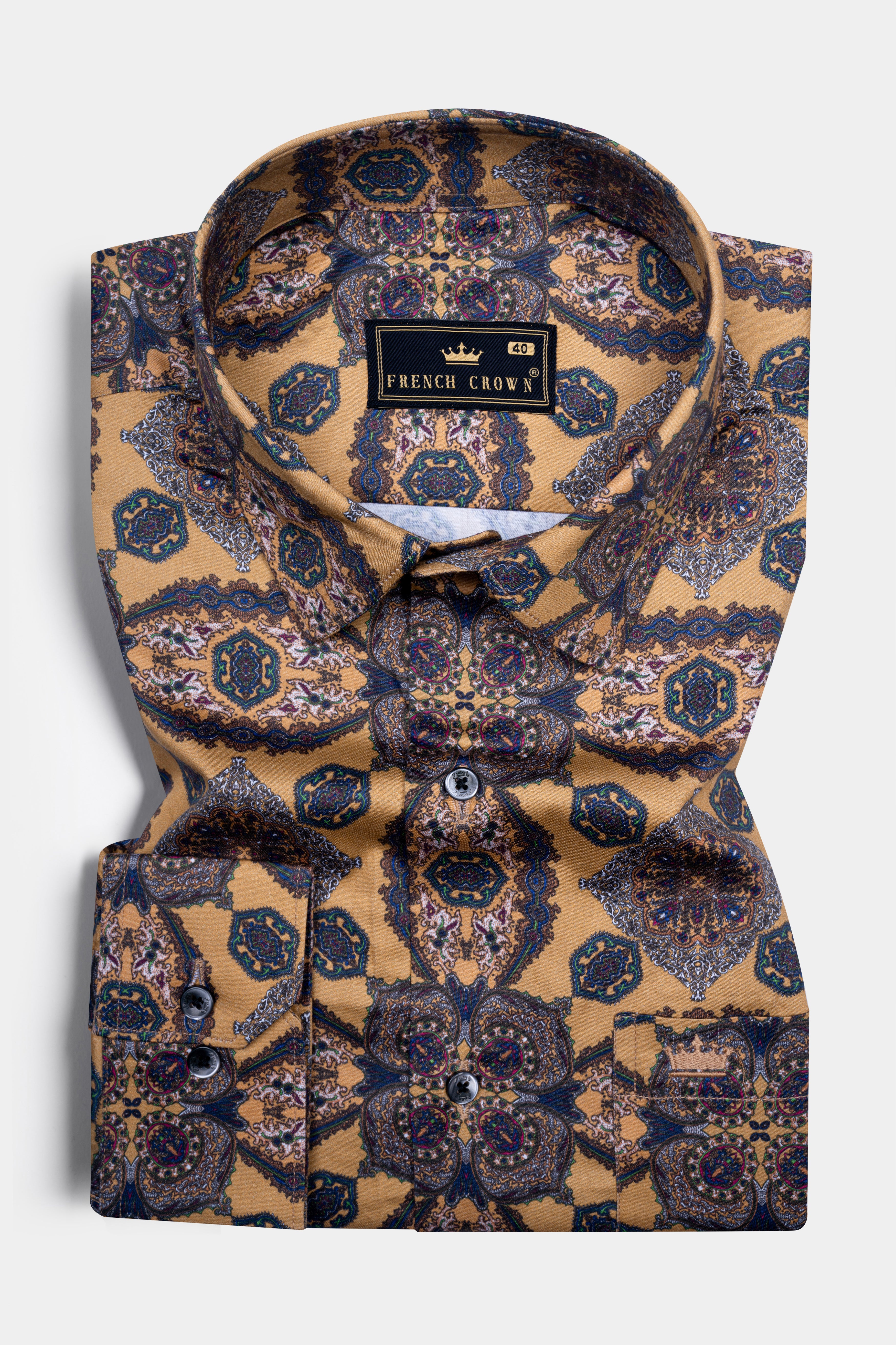 Driftwood Brown and Midnight blue Ajrakh geometric printed Premium Cotton Shirt 12400-BLK-38, 12400-BLK-H-38, 12400-BLK-39, 12400-BLK-H-39, 12400-BLK-40, 12400-BLK-H-40, 12400-BLK-42, 12400-BLK-H-42, 12400-BLK-44, 12400-BLK-H-44, 12400-BLK-46, 12400-BLK-H-46, 12400-BLK-48, 12400-BLK-H-48, 12400-BLK-50, 12400-BLK-H-50, 12400-BLK-52, 12400-BLK-H-52