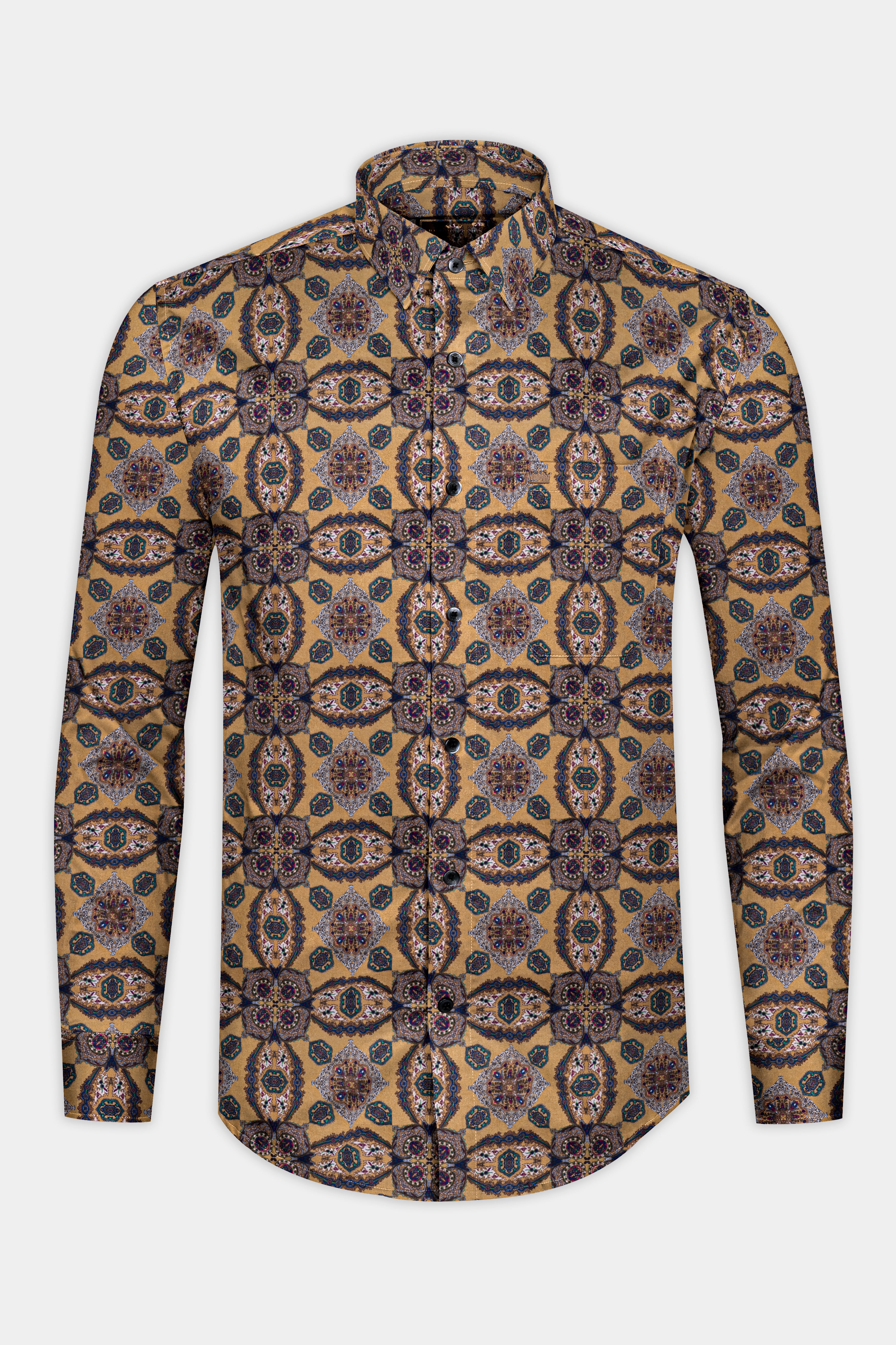 Driftwood Brown and Midnight blue Ajrakh geometric printed Premium Cotton Shirt 12400-BLK-38, 12400-BLK-H-38, 12400-BLK-39, 12400-BLK-H-39, 12400-BLK-40, 12400-BLK-H-40, 12400-BLK-42, 12400-BLK-H-42, 12400-BLK-44, 12400-BLK-H-44, 12400-BLK-46, 12400-BLK-H-46, 12400-BLK-48, 12400-BLK-H-48, 12400-BLK-50, 12400-BLK-H-50, 12400-BLK-52, 12400-BLK-H-52