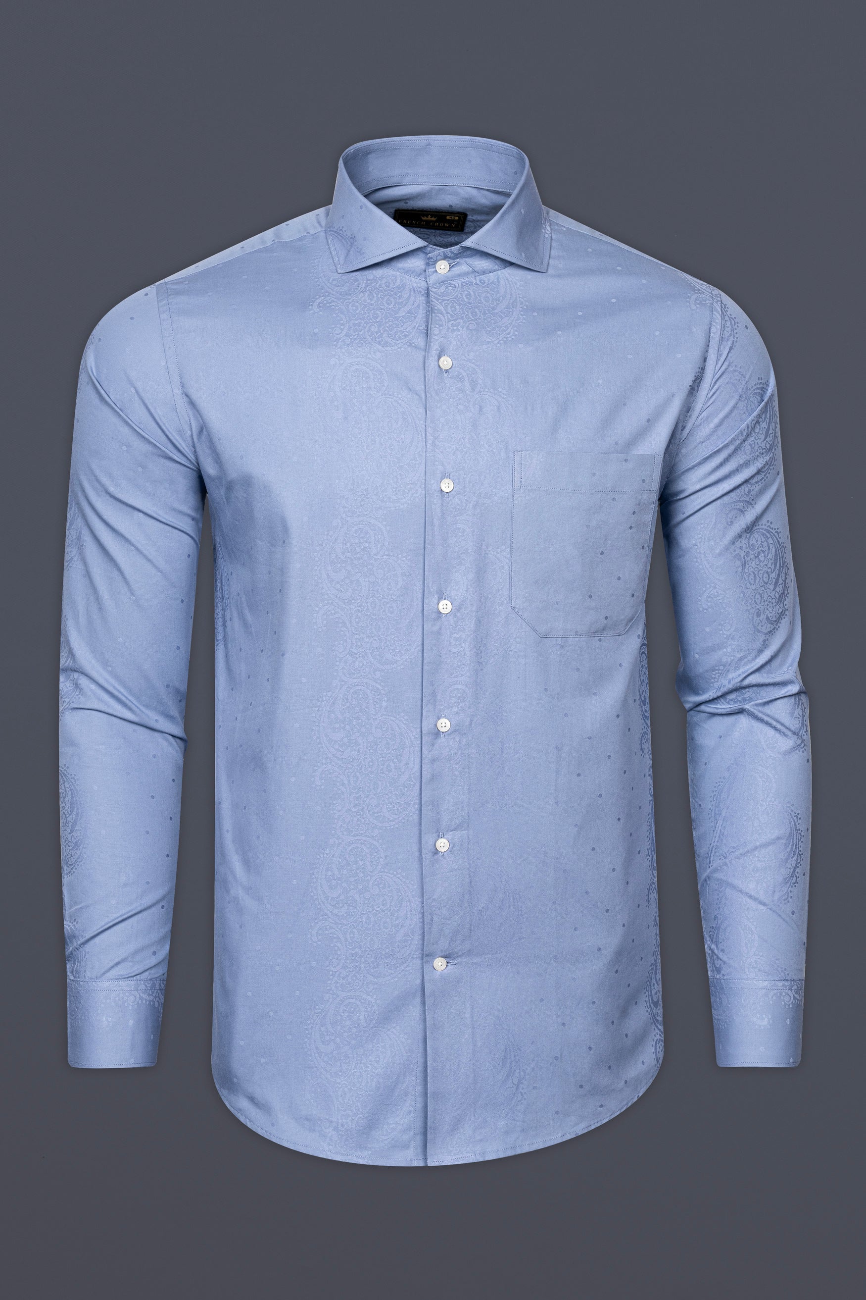 Polo Blue paisley Printed jacquard Premium Giza Cotton Shirt 12407-CA-38, 12407-CA-H-38, 12407-CA-39, 12407-CA-H-39, 12407-CA-40, 12407-CA-H-40, 12407-CA-42, 12407-CA-H-42, 12407-CA-44, 12407-CA-H-44, 12407-CA-46, 12407-CA-H-46, 12407-CA-48, 12407-CA-H-48, 12407-CA-50, 12407-CA-H-50, 12407-CA-52, 12407-CA-H-52