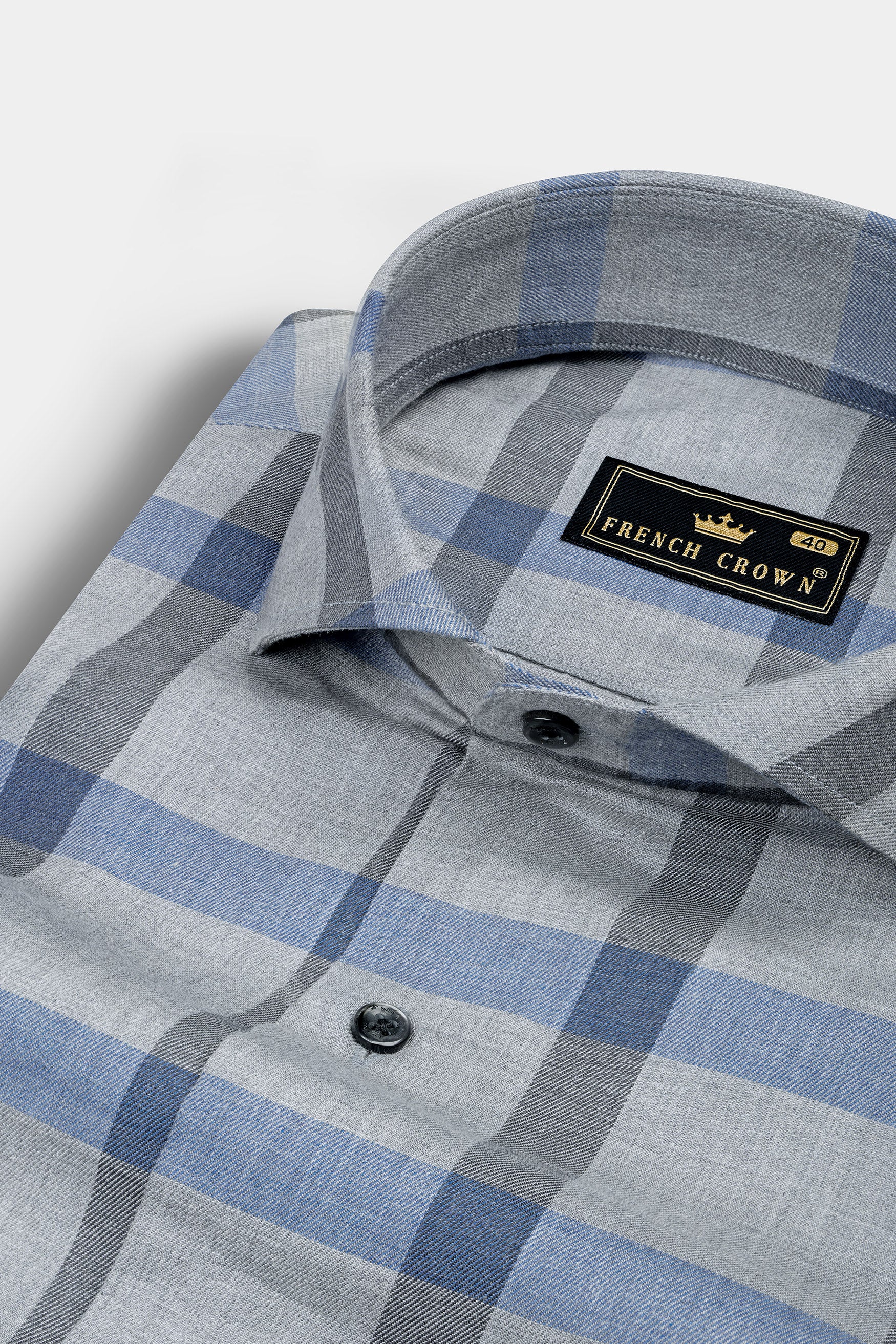 Manatee Gray and Wild Blue Plaid Twill Premium Cotton Shirt 12426-CA-BLK-38, 12426-CA-BLK-H-38, 12426-CA-BLK-39, 12426-CA-BLK-H-39, 12426-CA-BLK-40, 12426-CA-BLK-H-40, 12426-CA-BLK-42, 12426-CA-BLK-H-42, 12426-CA-BLK-44, 12426-CA-BLK-H-44, 12426-CA-BLK-46, 12426-CA-BLK-H-46, 12426-CA-BLK-48, 12426-CA-BLK-H-48, 12426-CA-BLK-50, 12426-CA-BLK-H-50, 12426-CA-BLK-52, 12426-CA-BLK-H-52