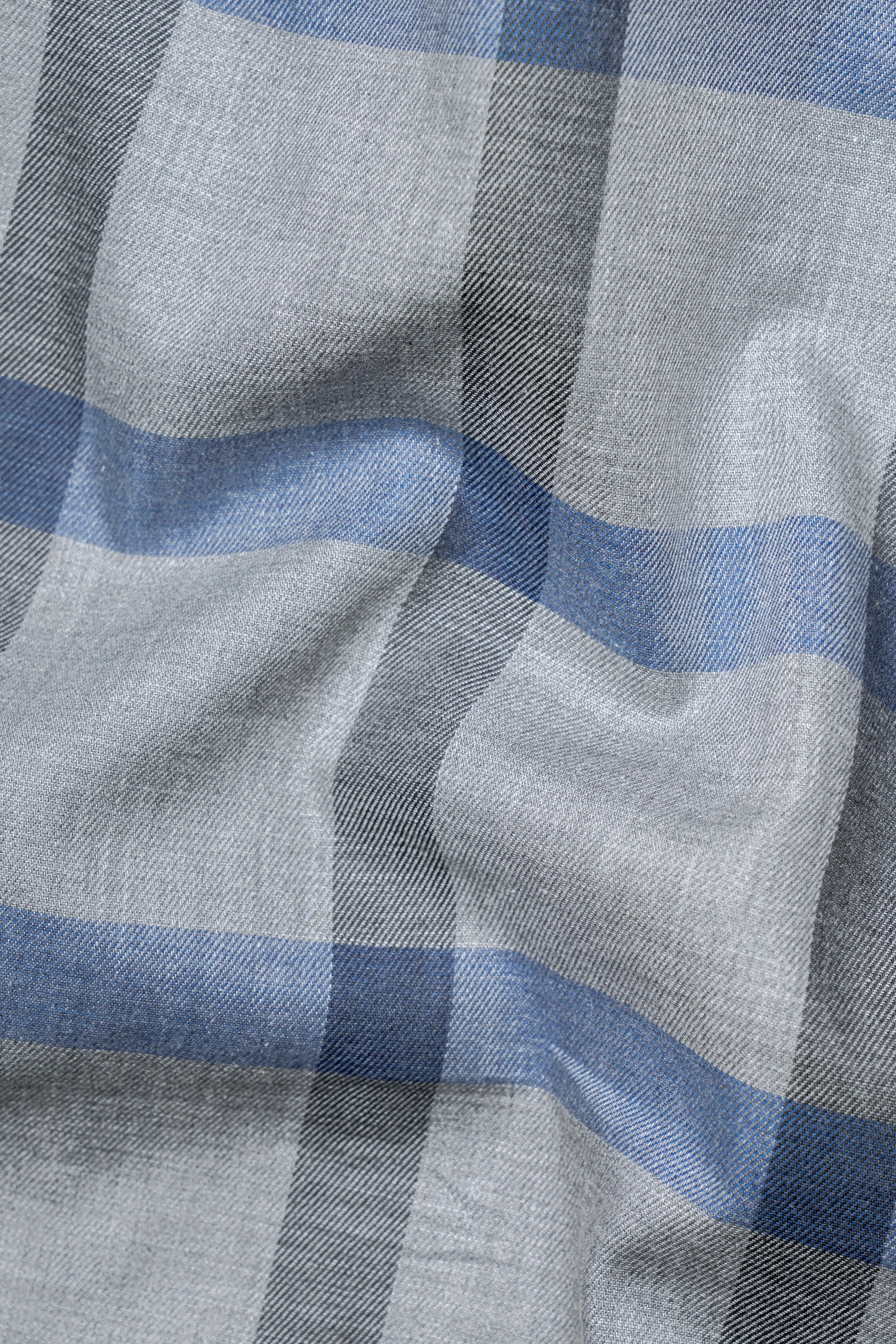 Manatee Gray and Wild Blue Plaid Twill Premium Cotton Shirt 12426-CA-BLK-38, 12426-CA-BLK-H-38, 12426-CA-BLK-39, 12426-CA-BLK-H-39, 12426-CA-BLK-40, 12426-CA-BLK-H-40, 12426-CA-BLK-42, 12426-CA-BLK-H-42, 12426-CA-BLK-44, 12426-CA-BLK-H-44, 12426-CA-BLK-46, 12426-CA-BLK-H-46, 12426-CA-BLK-48, 12426-CA-BLK-H-48, 12426-CA-BLK-50, 12426-CA-BLK-H-50, 12426-CA-BLK-52, 12426-CA-BLK-H-52