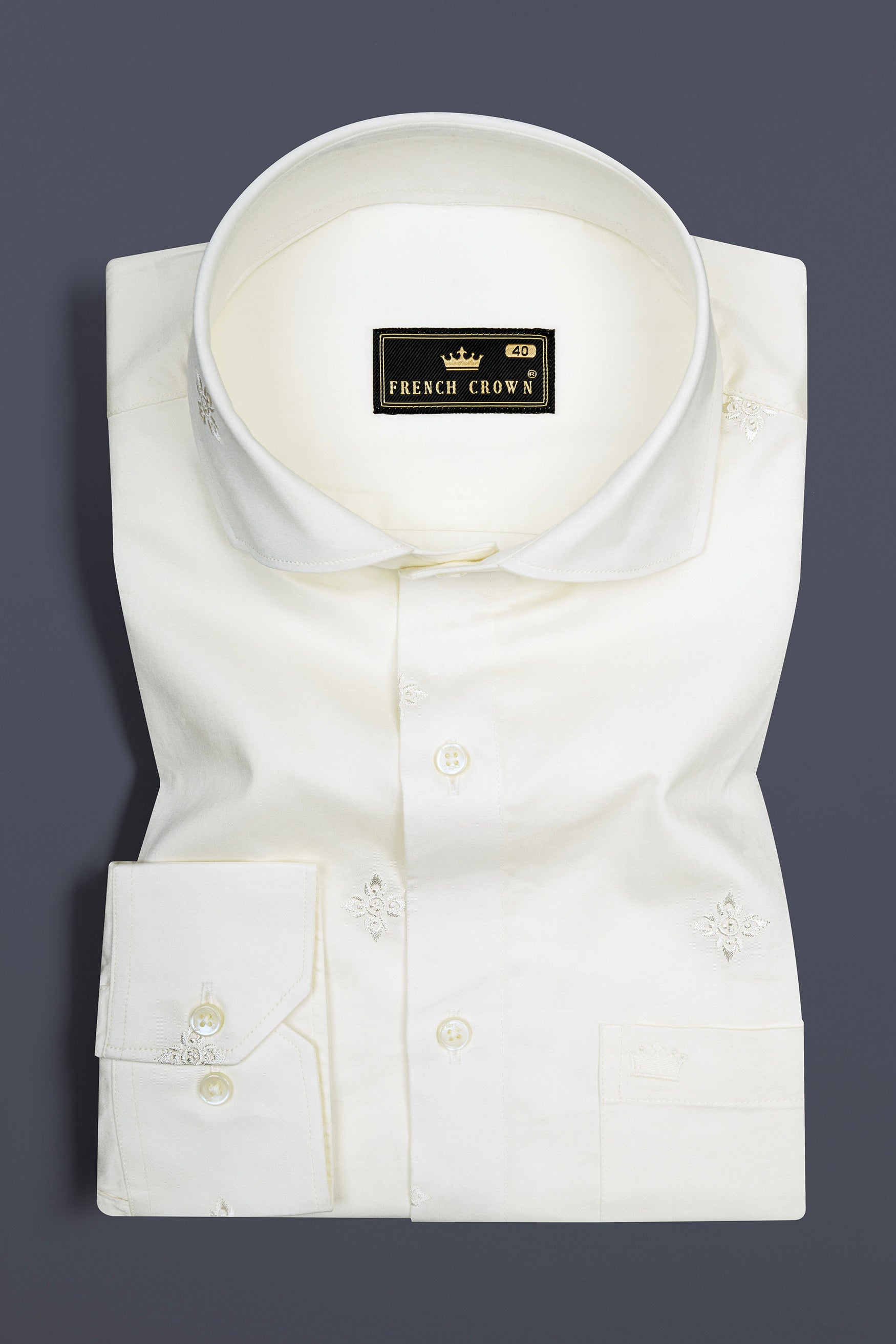 Porcelain Off White Subtle Sheen Embroidered Flower Super Soft Premium Cotton Shirt 12434-CA-38, 12434-CA-H-38, 12434-CA-39, 12434-CA-H-39, 12434-CA-40, 12434-CA-H-40, 12434-CA-42, 12434-CA-H-42, 12434-CA-44, 12434-CA-H-44, 12434-CA-46, 12434-CA-H-46, 12434-CA-48, 12434-CA-H-48, 12434-CA-50, 12434-CA-H-50, 12434-CA-52, 12434-CA-H-52