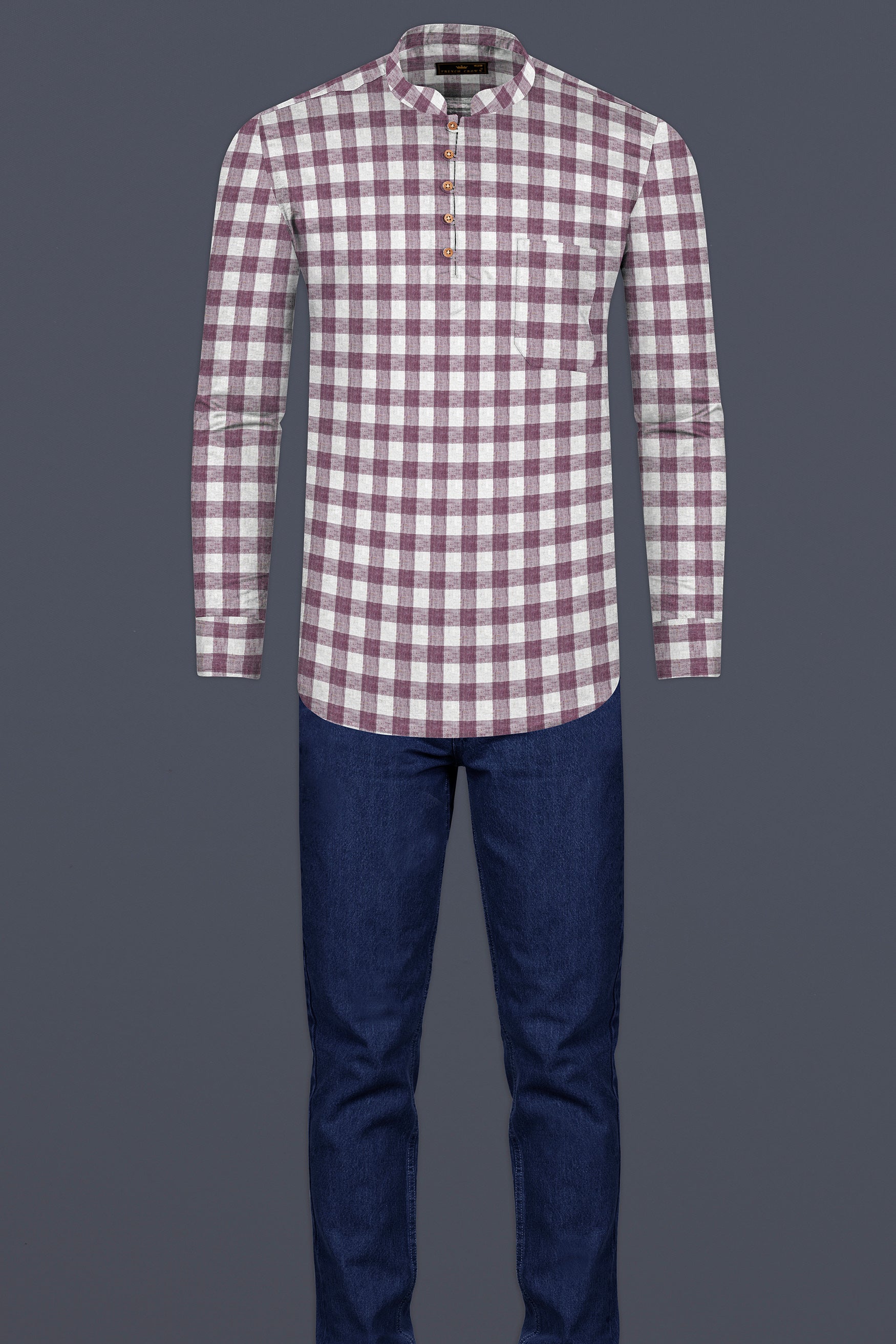 Opium Pink with White Plaid Luxurious Linen Kurta Shirt 12475-KS-38, 12475-KS-H-38, 12475-KS-39, 12475-KS-H-39, 12475-KS-40, 12475-KS-H-40, 12475-KS-42, 12475-KS-H-42, 12475-KS-44, 12475-KS-H-44, 12475-KS-46, 12475-KS-H-46, 12475-KS-48, 12475-KS-H-48, 12475-KS-50, 12475-KS-H-50, 12475-KS-52, 12475-KS-H-52