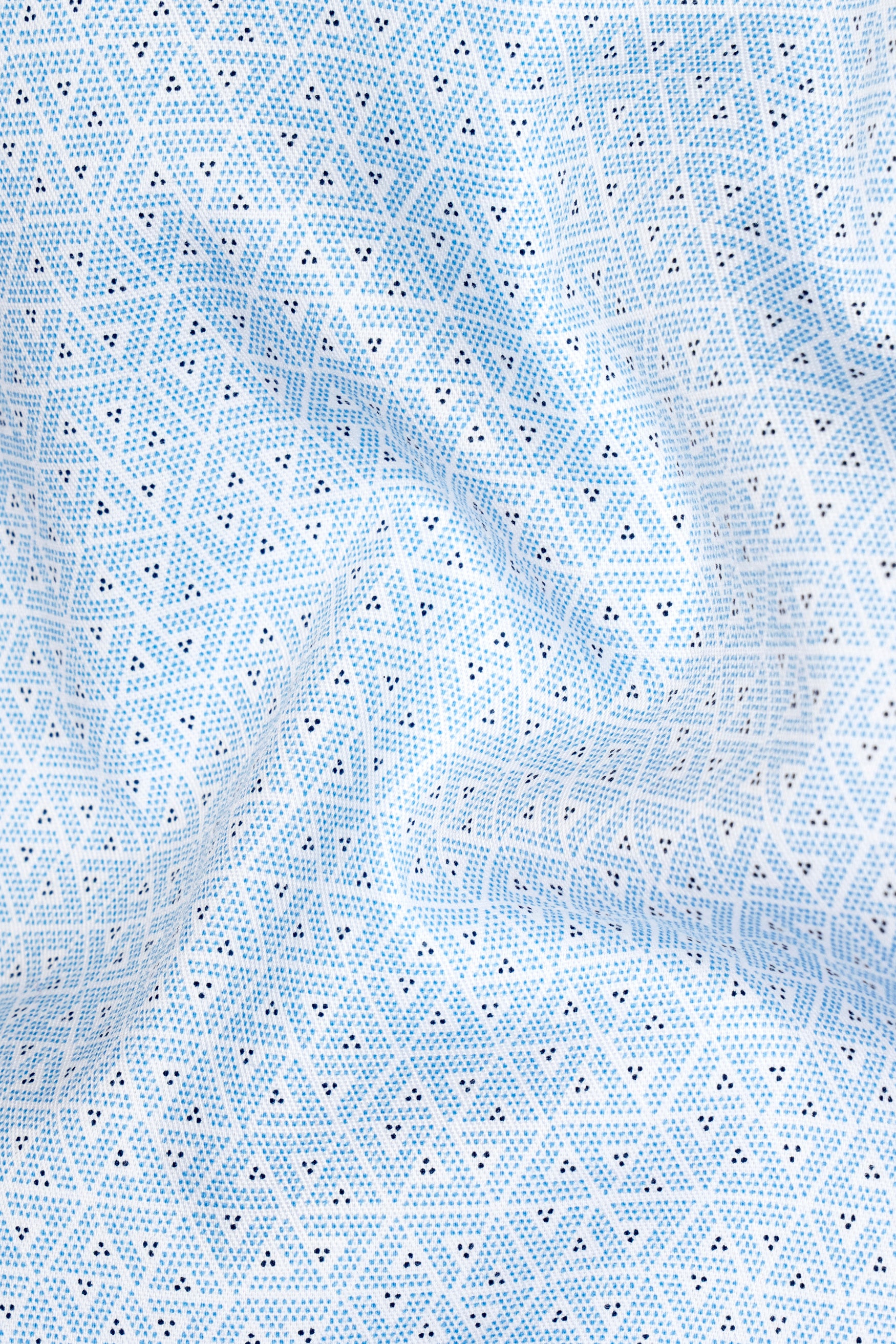 Tropical Blue Small Triangles printed Super Soft Premium Cotton Shirt 12476-38, 12476-H-38, 12476-39, 12476-H-39, 12476-40, 12476-H-40, 12476-42, 12476-H-42, 12476-44, 12476-H-44, 12476-46, 12476-H-46, 12476-48, 12476-H-48, 12476-50, 12476-H-50, 12476-52, 12476-H-52