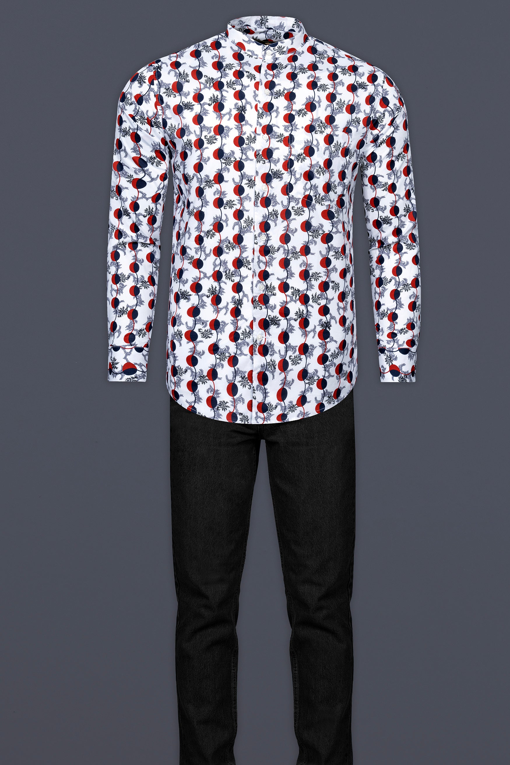 Bright White with Carmine Red and Midnight Blue Printed Poplin Giza Cotton Shirt 12478-M-38, 12478-M-H-38, 12478-M-39, 12478-M-H-39, 12478-M-40, 12478-M-H-40, 12478-M-42, 12478-M-H-42, 12478-M-44, 12478-M-H-44, 12478-M-46, 12478-M-H-46, 12478-M-48, 12478-M-H-48, 12478-M-50, 12478-M-H-50, 12478-M-52, 12478-M-H-52