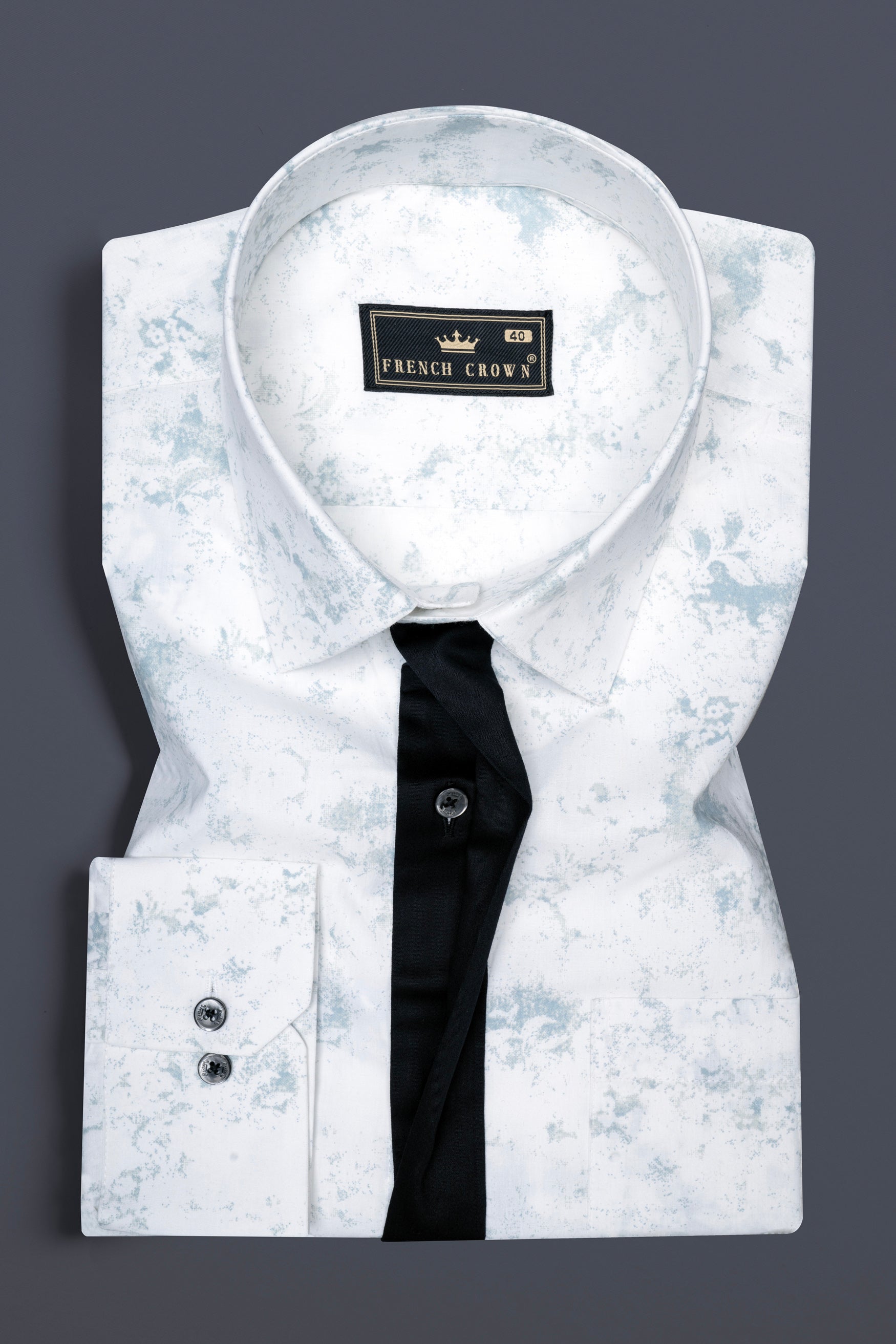 Bright White with French Gray Marble Prints with Black Button Patti Placket Super Soft Premium Designer Shirt 12479-BLK-P880-38, 12479-BLK-P880-H-38, 12479-BLK-P880-39, 12479-BLK-P880-H-39, 12479-BLK-P880-40, 12479-BLK-P880-H-40, 12479-BLK-P880-42, 12479-BLK-P880-H-42, 12479-BLK-P880-44, 12479-BLK-P880-H-44, 12479-BLK-P880-46, 12479-BLK-P880-H-46, 12479-BLK-P880-48, 12479-BLK-P880-H-48, 12479-BLK-P880-50, 12479-BLK-P880-H-50, 12479-BLK-P880-52, 12479-BLK-P880-H-52