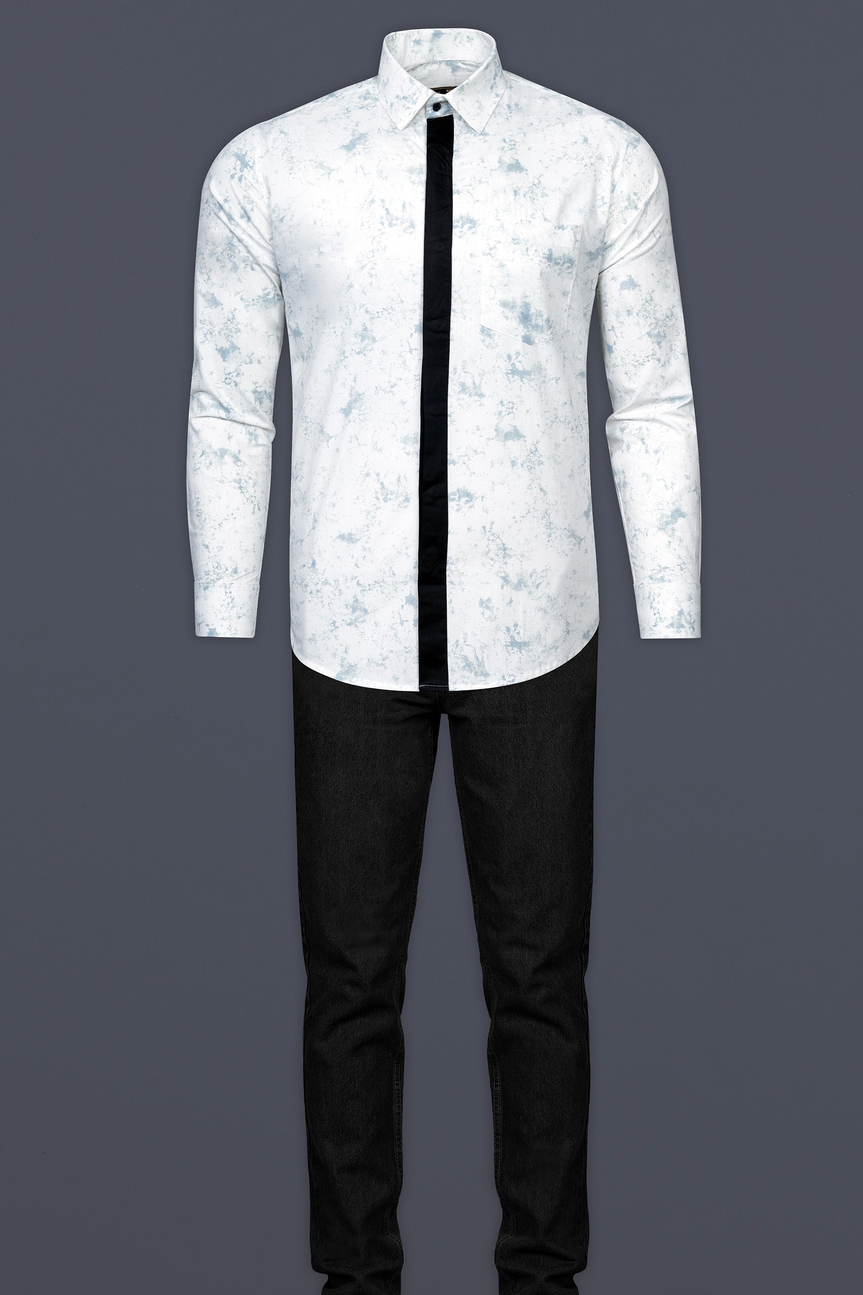 Bright White with French Gray Marble Prints with Black Button Patti Placket Super Soft Premium Designer Shirt 12479-BLK-P880-38, 12479-BLK-P880-H-38, 12479-BLK-P880-39, 12479-BLK-P880-H-39, 12479-BLK-P880-40, 12479-BLK-P880-H-40, 12479-BLK-P880-42, 12479-BLK-P880-H-42, 12479-BLK-P880-44, 12479-BLK-P880-H-44, 12479-BLK-P880-46, 12479-BLK-P880-H-46, 12479-BLK-P880-48, 12479-BLK-P880-H-48, 12479-BLK-P880-50, 12479-BLK-P880-H-50, 12479-BLK-P880-52, 12479-BLK-P880-H-52