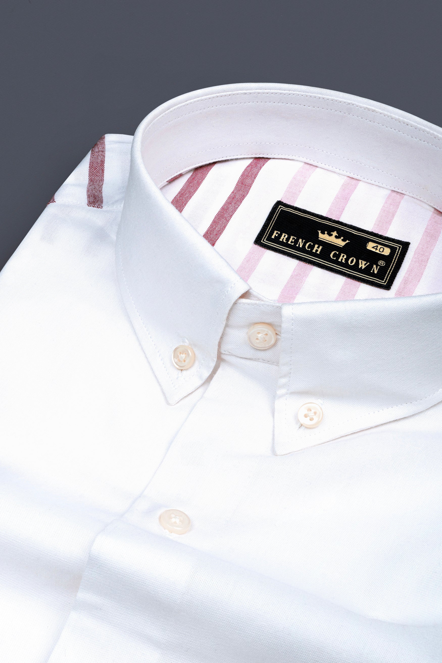 Bright White with Turkish Pink Horizontal Striped Oxford Cotton Shirt 12482-BD-38, 12482-BD-H-38, 12482-BD-39, 12482-BD-H-39, 12482-BD-40, 12482-BD-H-40, 12482-BD-42, 12482-BD-H-42, 12482-BD-44, 12482-BD-H-44, 12482-BD-46, 12482-BD-H-46, 12482-BD-48, 12482-BD-H-48, 12482-BD-50, 12482-BD-H-50, 12482-BD-52, 12482-BD-H-52