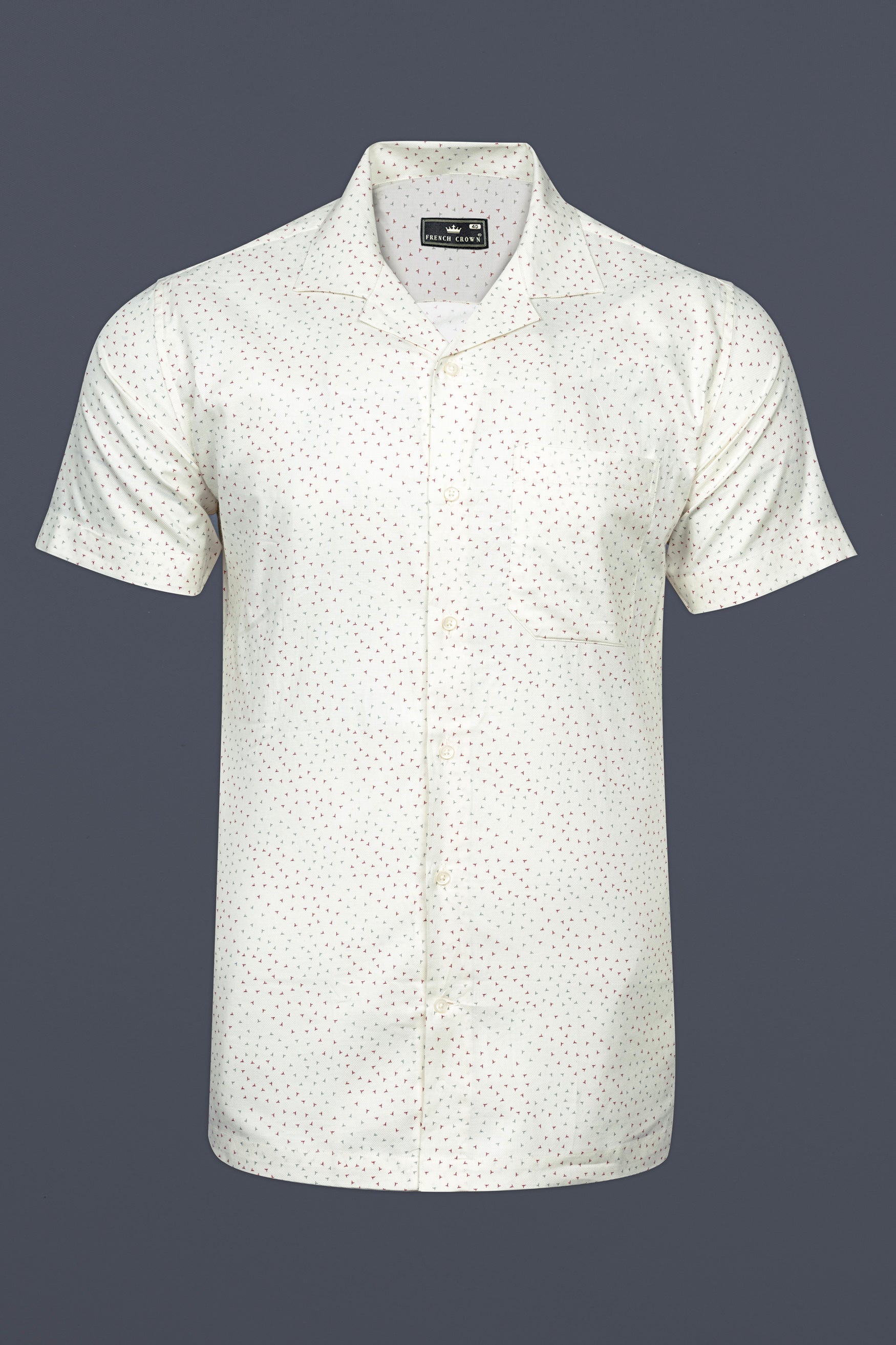 Bright White Dobby Textured Premium Giza Cotton Shirt 12499-CC-SS-39, 12499-CC-SS-40, 12499-CC-SS-42, 12499-CC-SS-44, 12499-CC-SS-46, 12499-CC-SS-48, 12499-CC-SS-50, 12499-CC-SS-52