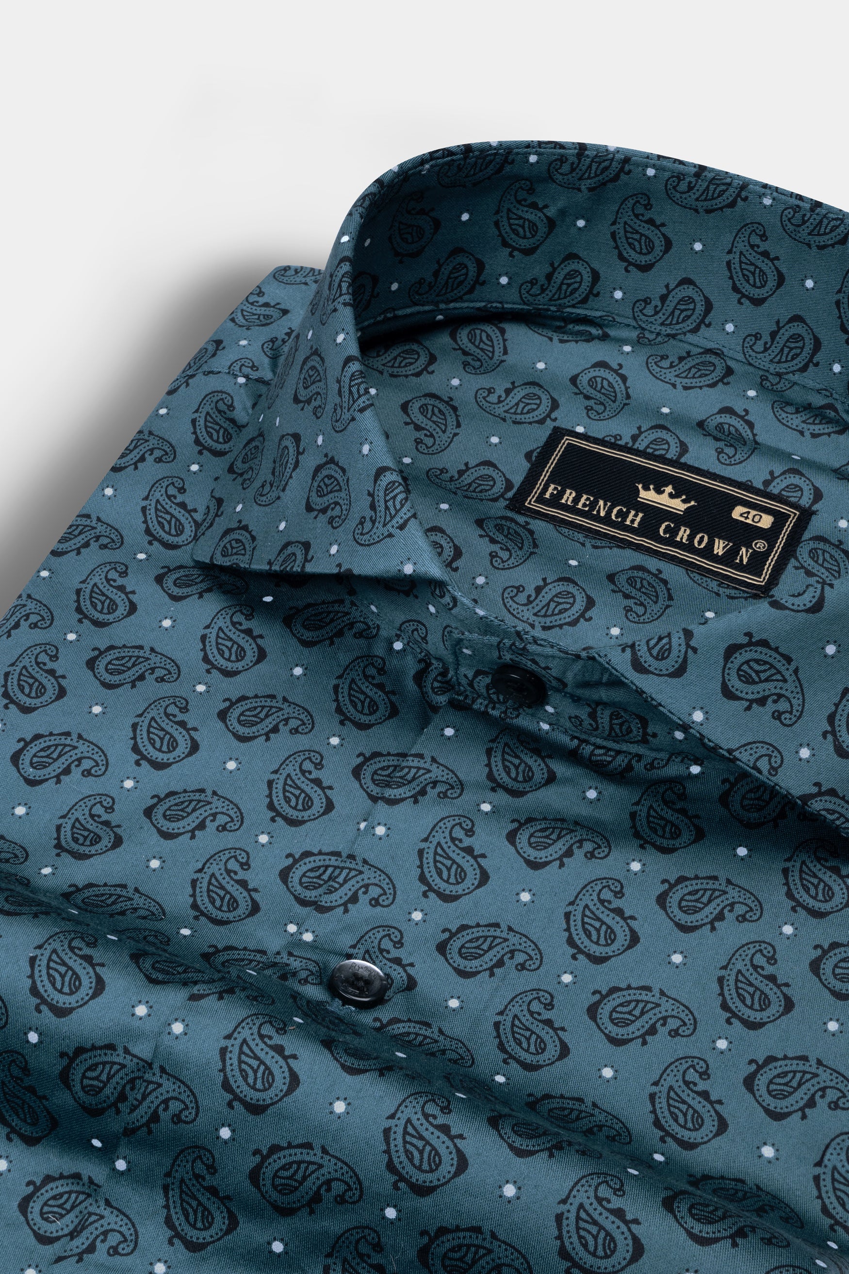 William Blue with Black Paisley Printed Super Soft Premium Cotton Shirt 12502-CA-BLK-38, 12502-CA-BLK-H-38, 12502-CA-BLK-39, 12502-CA-BLK-H-39, 12502-CA-BLK-40, 12502-CA-BLK-H-40, 12502-CA-BLK-42, 12502-CA-BLK-H-42, 12502-CA-BLK-44, 12502-CA-BLK-H-44, 12502-CA-BLK-46, 12502-CA-BLK-H-46, 12502-CA-BLK-48, 12502-CA-BLK-H-48, 12502-CA-BLK-50, 12502-CA-BLK-H-50, 12502-CA-BLK-52, 12502-CA-BLK-H-52