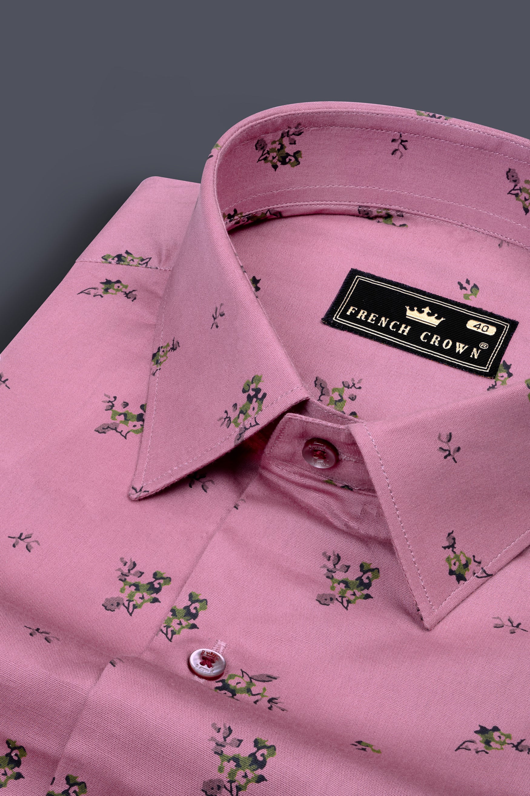 Opera Mauve Pink Flower Casual Prints Premium Cotton Shirt For Men