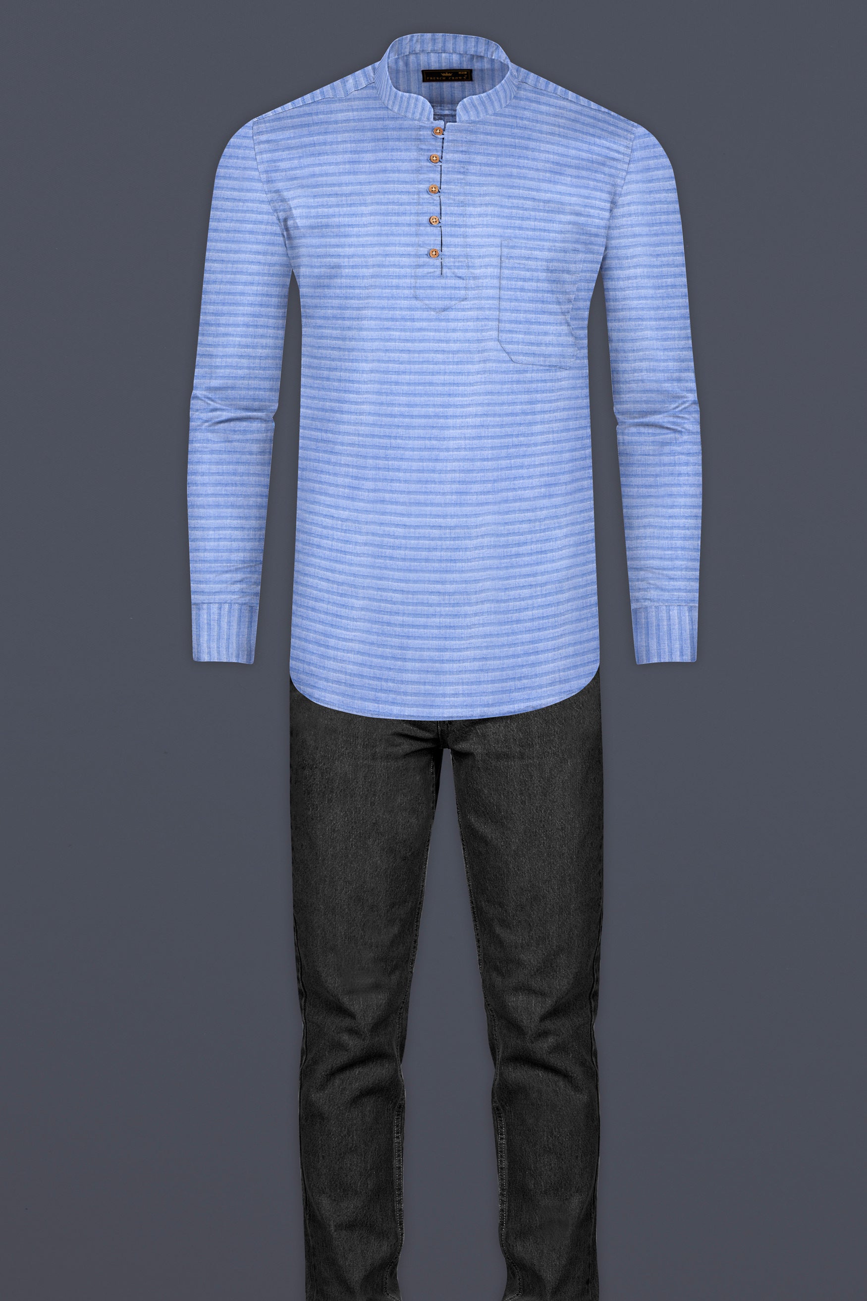 Wild Blue Horizontal blue shadow striped Textured Dobby Kurta Shirt 12515-KS-38, 12515-KS-H-38, 12515-KS-39, 12515-KS-H-39, 12515-KS-40, 12515-KS-H-40, 12515-KS-42, 12515-KS-H-42, 12515-KS-44, 12515-KS-H-44, 12515-KS-46, 12515-KS-H-46, 12515-KS-48, 12515-KS-H-48, 12515-KS-50, 12515-KS-H-50, 12515-KS-52, 12515-KS-H-52