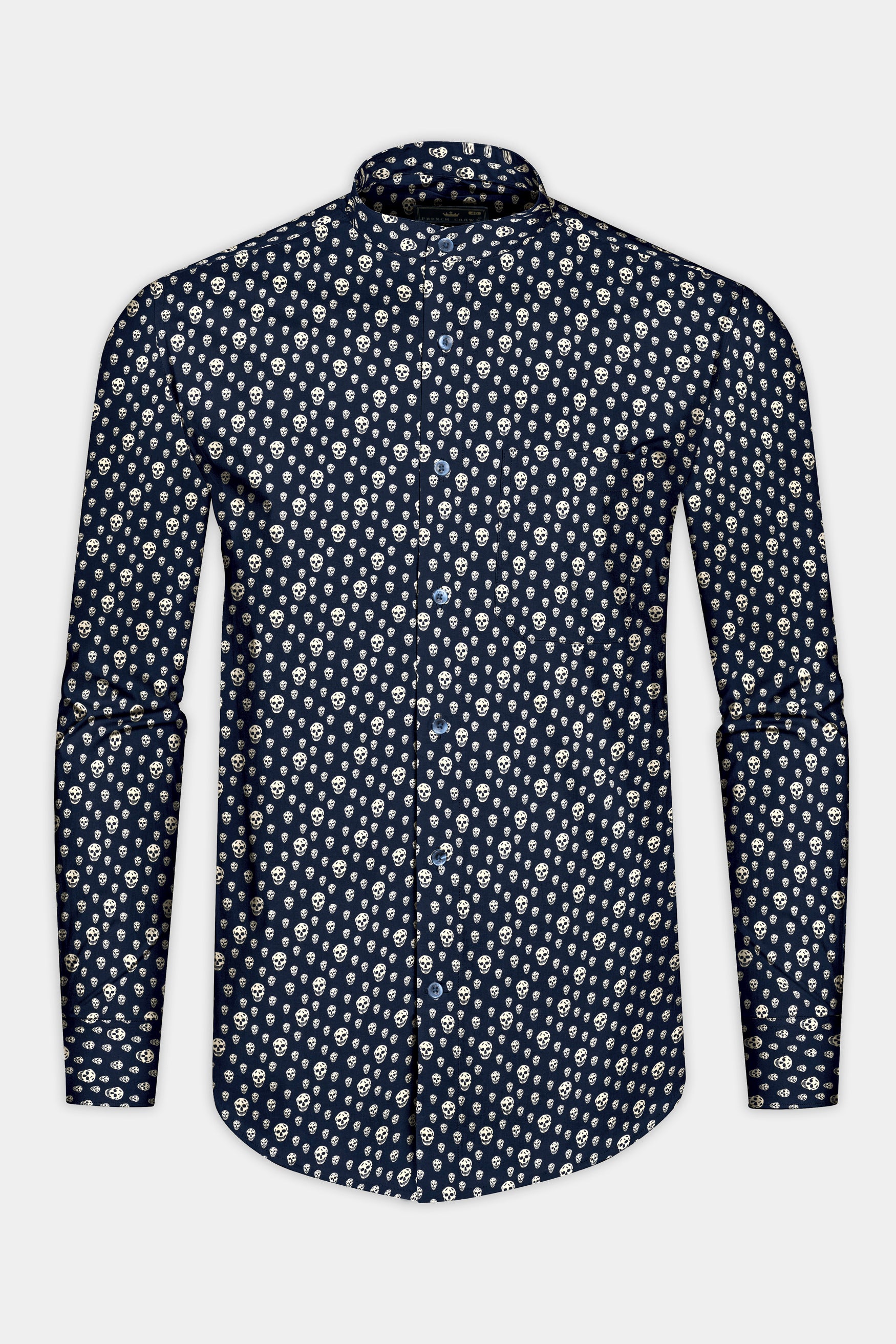 Mirage Blue with Beige Skull Printed Poplin Giza Cotton Shirt 12517-M-BLE-38,  12517-M-BLE-H-38,  12517-M-BLE-39,  12517-M-BLE-H-39,  12517-M-BLE-40,  12517-M-BLE-H-40,  12517-M-BLE-42,  12517-M-BLE-H-42,  12517-M-BLE-44,  12517-M-BLE-H-44,  12517-M-BLE-46,  12517-M-BLE-H-46,  12517-M-BLE-48,  12517-M-BLE-H-48,  12517-M-BLE-50,  12517-M-BLE-H-50,  12517-M-BLE-52,  12517-M-BLE-H-52