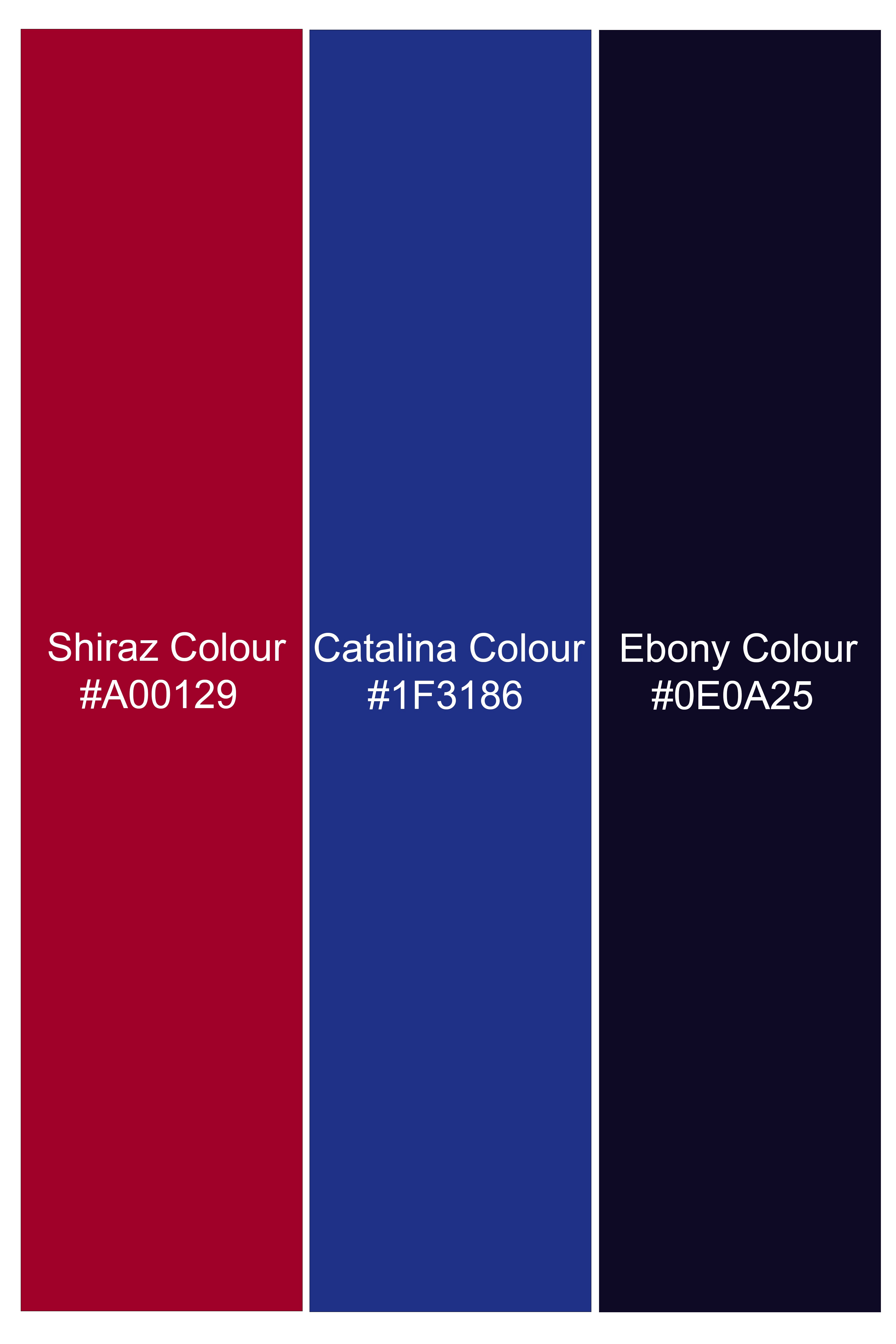 Shiraz Red with Catalina Blue and Ebony Blue Super Soft Premium Cotton Designer Shirt 12519-P484-38,  12519-P484-H-38,  12519-P484-39,  12519-P484-H-39,  12519-P484-40,  12519-P484-H-40,  12519-P484-42,  12519-P484-H-42,  12519-P484-44,  12519-P484-H-44,  12519-P484-46,  12519-P484-H-46,  12519-P484-48,  12519-P484-H-48,  12519-P484-50,  12519-P484-H-50,  12519-P484-52,  12519-P484-H-52