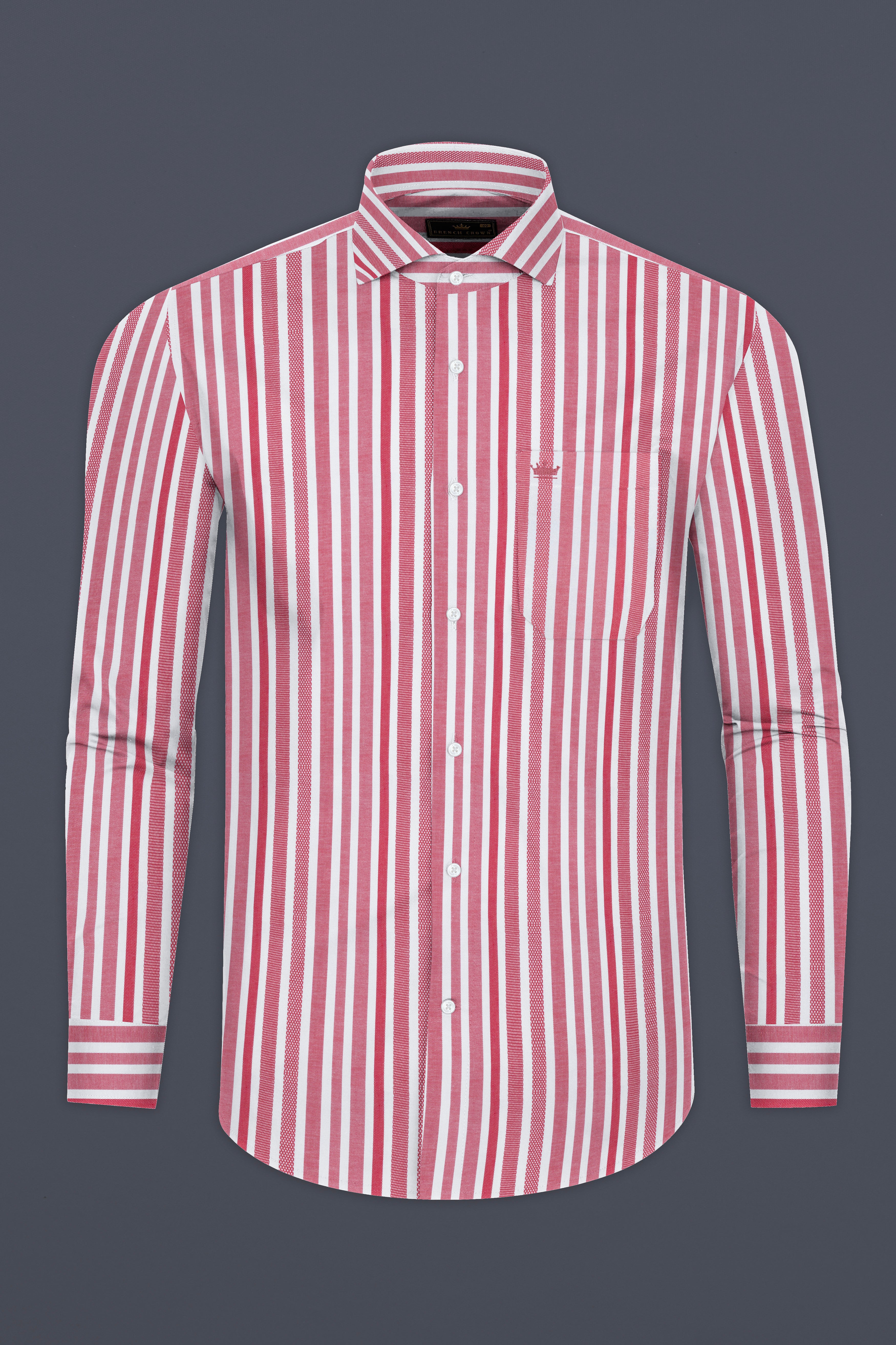 Raspberry Pink with White Striped Dobby Textured Giza Cotton Shirt 12531-CA-38, 12531-CA-H-38, 12531-CA-39, 12531-CA-H-39, 12531-CA-40, 12531-CA-H-40, 12531-CA-42, 12531-CA-H-42, 12531-CA-44, 12531-CA-H-44, 12531-CA-46, 12531-CA-H-46, 12531-CA-48, 12531-CA-H-48, 12531-CA-50, 12531-CA-H-50, 12531-CA-52, 12531-CA-H-52