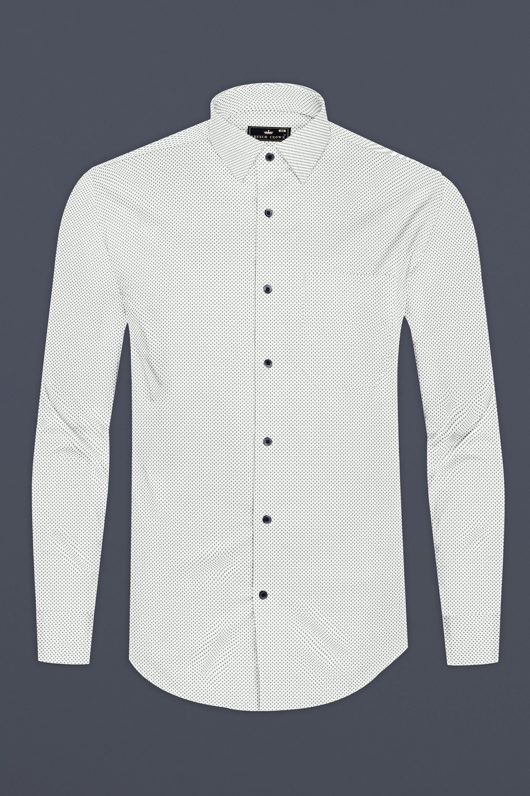 Bright White Printed Lightweight Cotton Shirt 12535-BLK-38, 12535-BLK-H-38, 12535-BLK-39, 12535-BLK-H-39, 12535-BLK-40, 12535-BLK-H-40, 12535-BLK-42, 12535-BLK-H-42, 12535-BLK-44, 12535-BLK-H-44, 12535-BLK-46, 12535-BLK-H-46, 12535-BLK-48, 12535-BLK-H-48, 12535-BLK-50, 12535-BLK-H-50, 12535-BLK-52, 12535-BLK-H-52