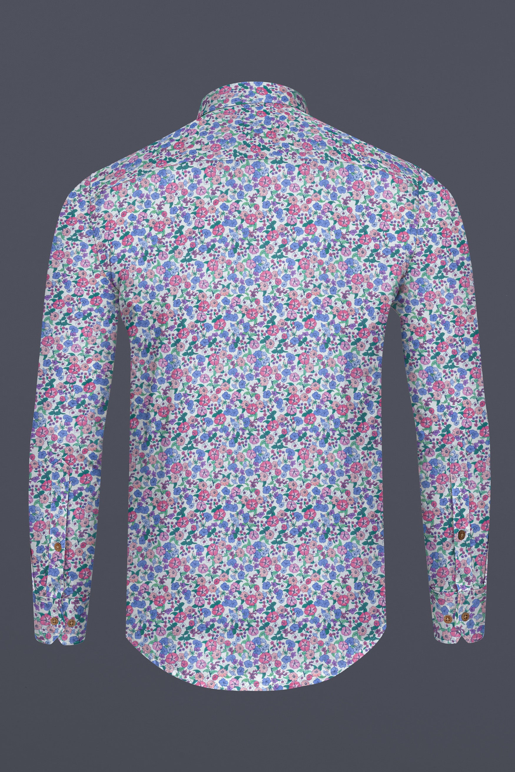 Lilac Multicolored Flower Printed Poplin Giza Cotton Shirt 12538-KS-38,  12538-KS-H-38,  12538-KS-39,  12538-KS-H-39,  12538-KS-40,  12538-KS-H-40,  12538-KS-42,  12538-KS-H-42,  12538-KS-44,  12538-KS-H-44,  12538-KS-46,  12538-KS-H-46,  12538-KS-48,  12538-KS-H-48,  12538-KS-50,  12538-KS-H-50,  12538-KS-52,  12538-KS-H-52