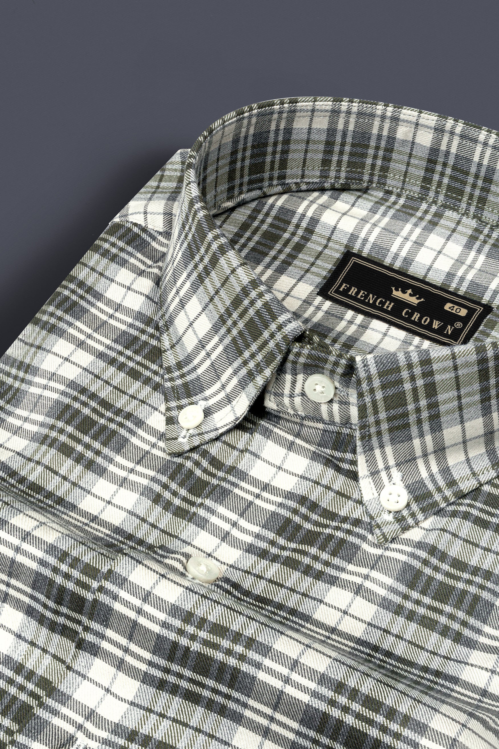 Merlin Green Checks Plaid Twill Premium Cotton Shirt