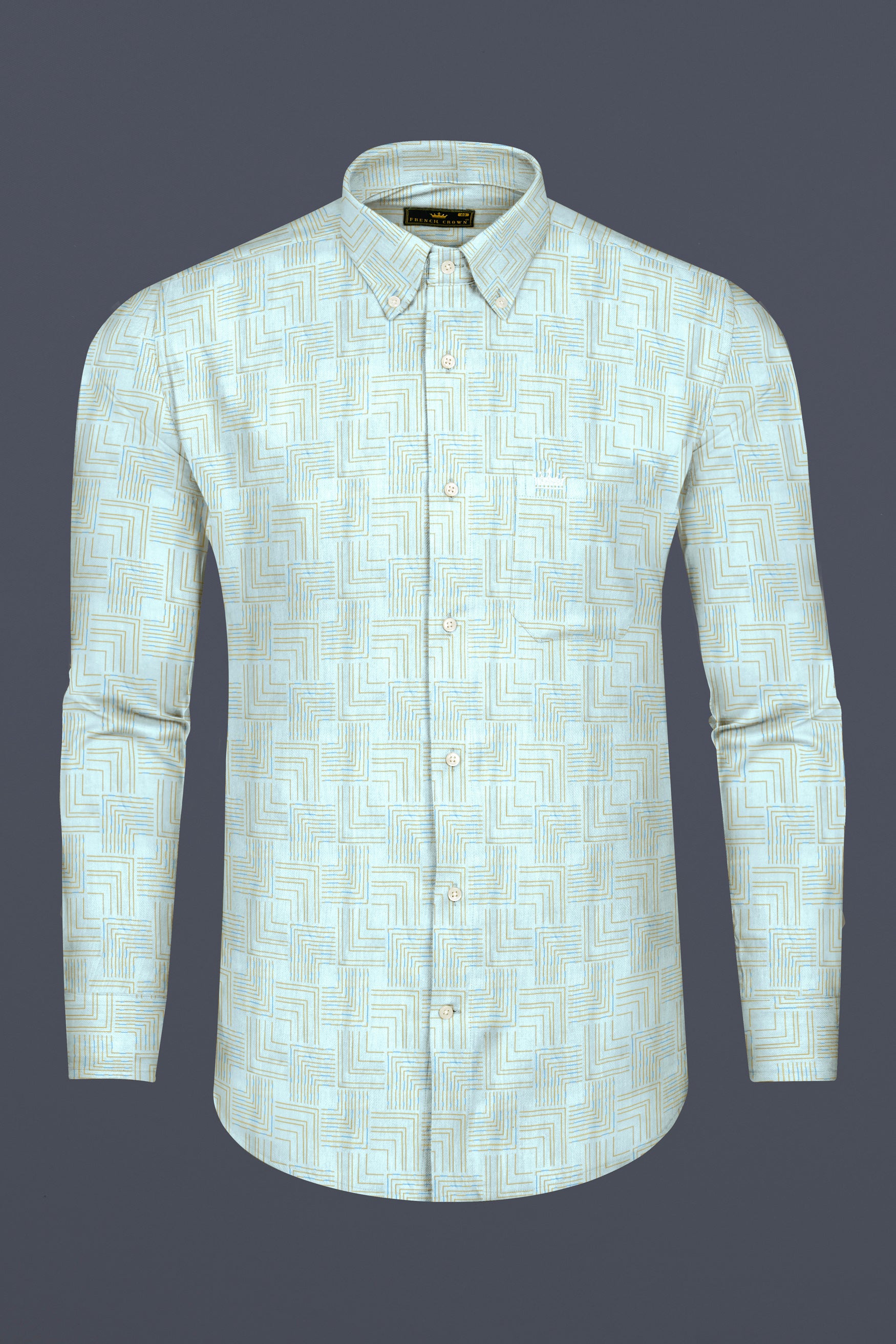 Mable Blue with Brandy Brown Abstract Lines Printed Subtle Sheen Super Soft Premium Cotton Shirt 12541-BD-38, 12541-BD-H-38, 12541-BD-39, 12541-BD-H-39, 12541-BD-40, 12541-BD-H-40, 12541-BD-42, 12541-BD-H-42, 12541-BD-44, 12541-BD-H-44, 12541-BD-46, 12541-BD-H-46, 12541-BD-48, 12541-BD-H-48, 12541-BD-50, 12541-BD-H-50, 12541-BD-52, 12541-BD-H-52