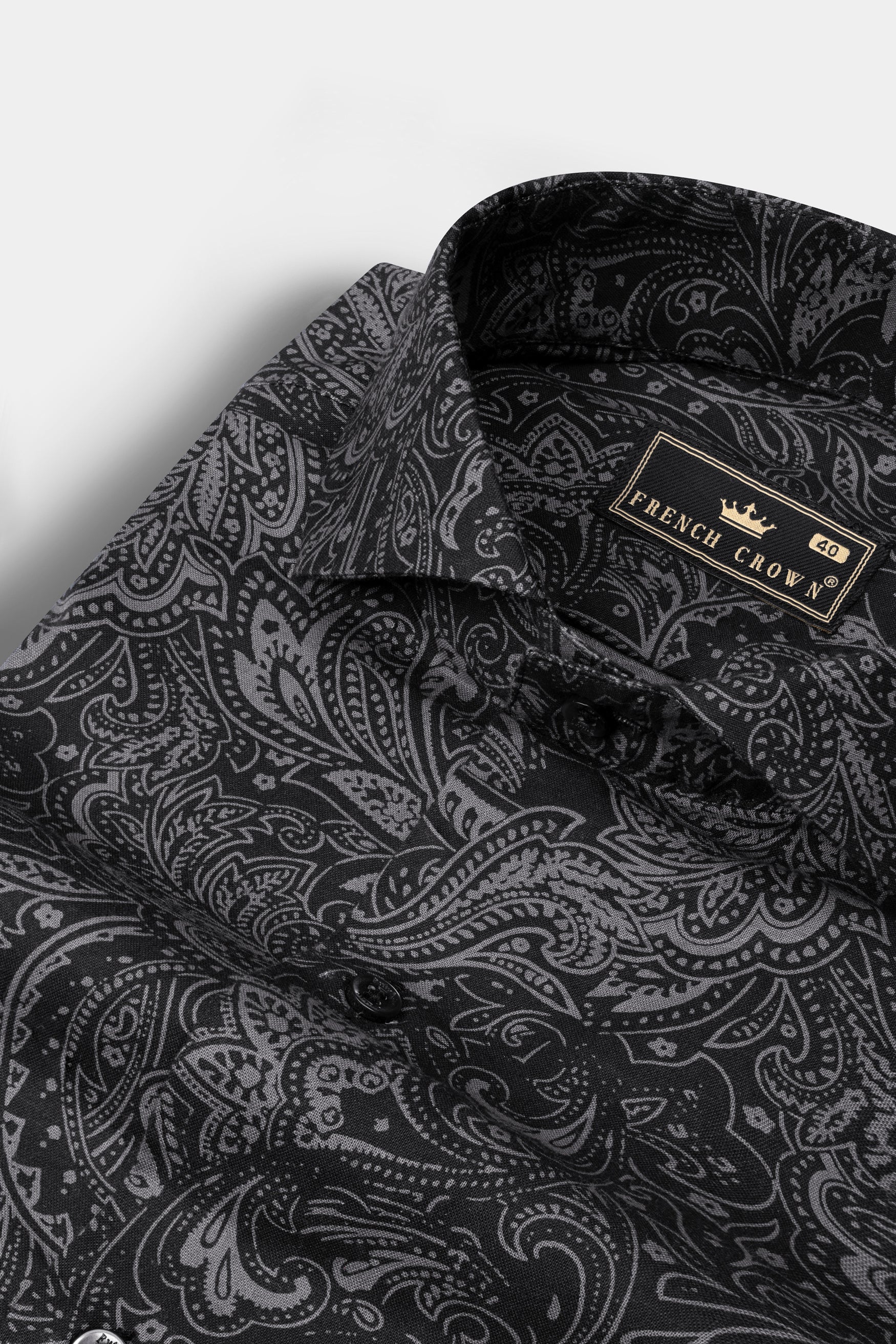 Shark Black Printed lightweight poplin Giza Cotton Shirt 12545-CA-BLK-38,  12545-CA-BLK-H-38,  12545-CA-BLK-39,  12545-CA-BLK-H-39,  12545-CA-BLK-40,  12545-CA-BLK-H-40,  12545-CA-BLK-42,  12545-CA-BLK-H-42,  12545-CA-BLK-44,  12545-CA-BLK-H-44,  12545-CA-BLK-46,  12545-CA-BLK-H-46,  12545-CA-BLK-48,  12545-CA-BLK-H-48,  12545-CA-BLK-50,  12545-CA-BLK-H-50,  12545-CA-BLK-52,  12545-CA-BLK-H-52