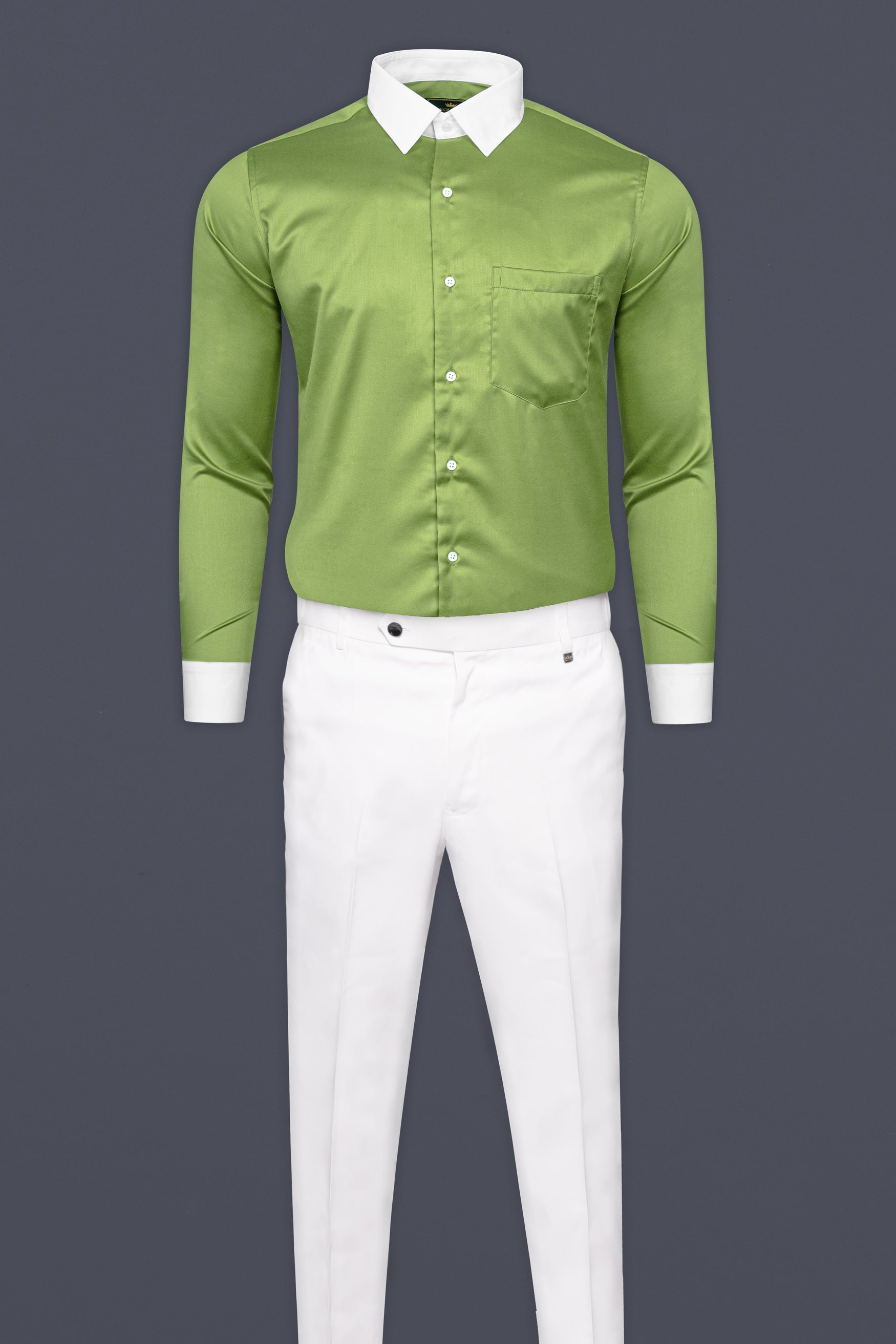 Asparagus Green Subtle Sheen Super Soft Premium Cotton Shirt 12549-WCC-38,  12549-WCC-H-38,  12549-WCC-39,  12549-WCC-H-39,  12549-WCC-40,  12549-WCC-H-40,  12549-WCC-42,  12549-WCC-H-42,  12549-WCC-44,  12549-WCC-H-44,  12549-WCC-46,  12549-WCC-H-46,  12549-WCC-48,  12549-WCC-H-48,  12549-WCC-50,  12549-WCC-H-50,  12549-WCC-52,  12549-WCC-H-52