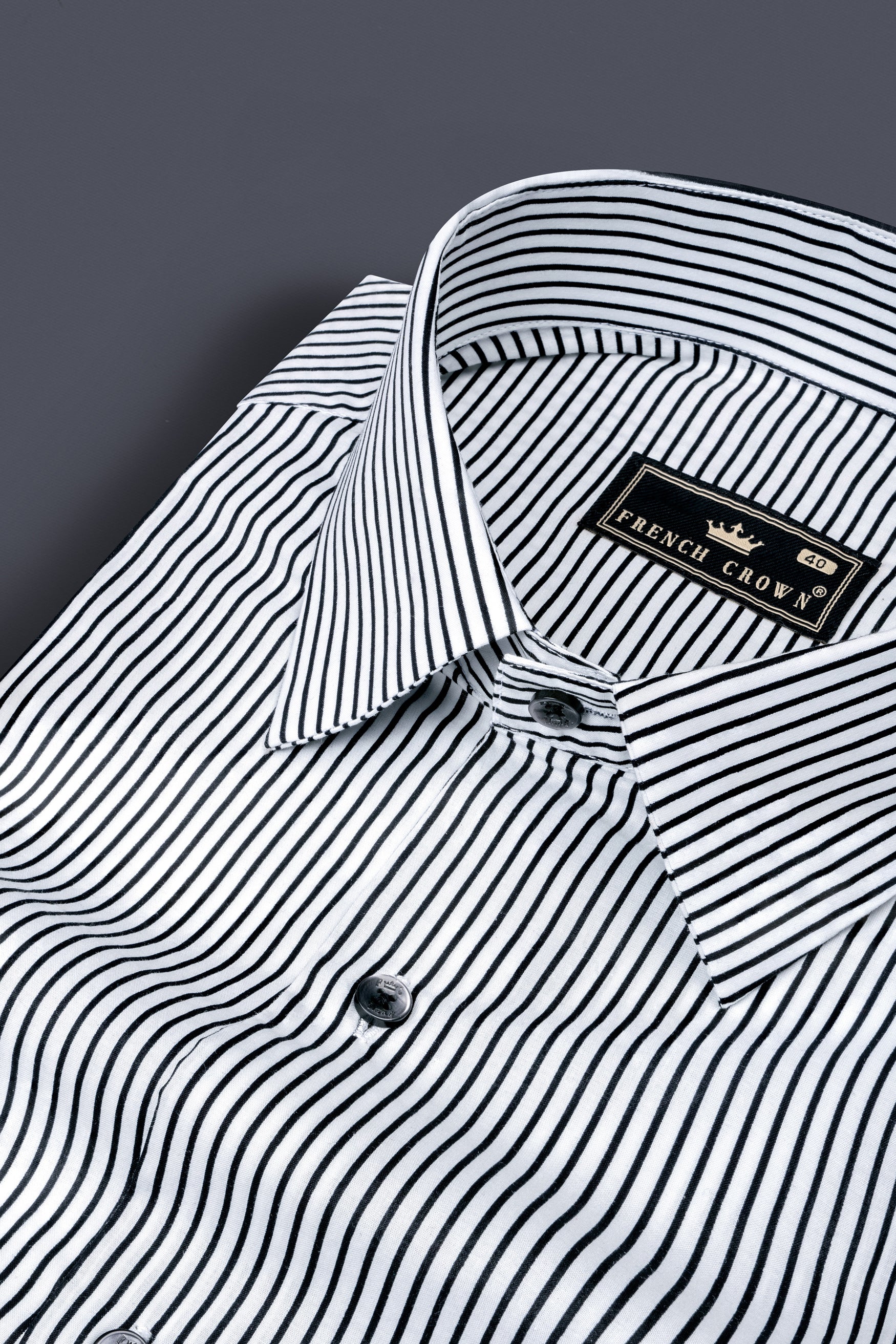 Jade Black and White Striped Poplin Giza Cotton Shirt 12550-BLK-38,  12550-BLK-H-38,  12550-BLK-39,  12550-BLK-H-39,  12550-BLK-40,  12550-BLK-H-40,  12550-BLK-42,  12550-BLK-H-42,  12550-BLK-44,  12550-BLK-H-44,  12550-BLK-46,  12550-BLK-H-46,  12550-BLK-48,  12550-BLK-H-48,  12550-BLK-50,  12550-BLK-H-50,  12550-BLK-52,  12550-BLK-H-52