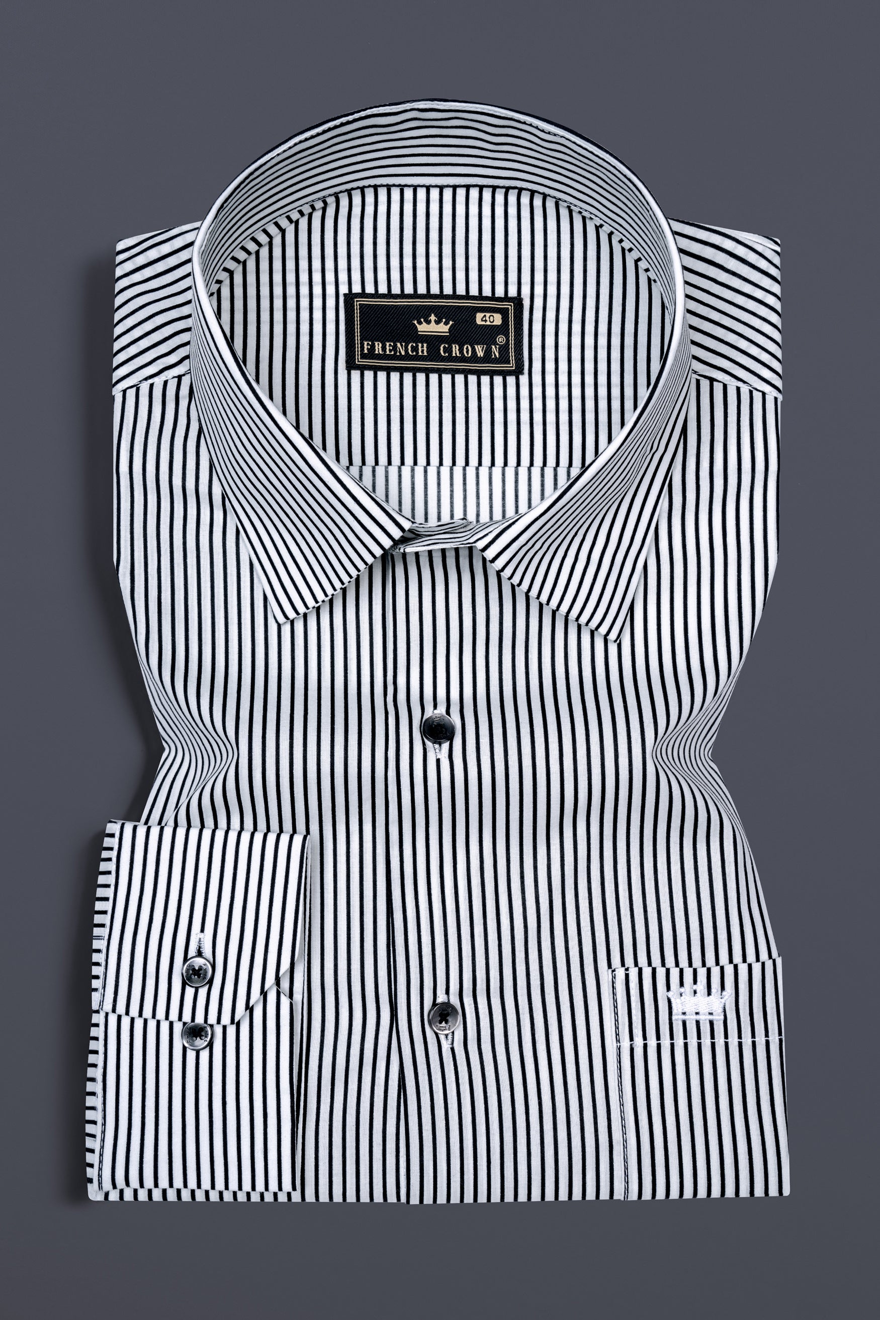 Jade Black and White Striped Poplin Giza Cotton Shirt 12550-BLK-38,  12550-BLK-H-38,  12550-BLK-39,  12550-BLK-H-39,  12550-BLK-40,  12550-BLK-H-40,  12550-BLK-42,  12550-BLK-H-42,  12550-BLK-44,  12550-BLK-H-44,  12550-BLK-46,  12550-BLK-H-46,  12550-BLK-48,  12550-BLK-H-48,  12550-BLK-50,  12550-BLK-H-50,  12550-BLK-52,  12550-BLK-H-52